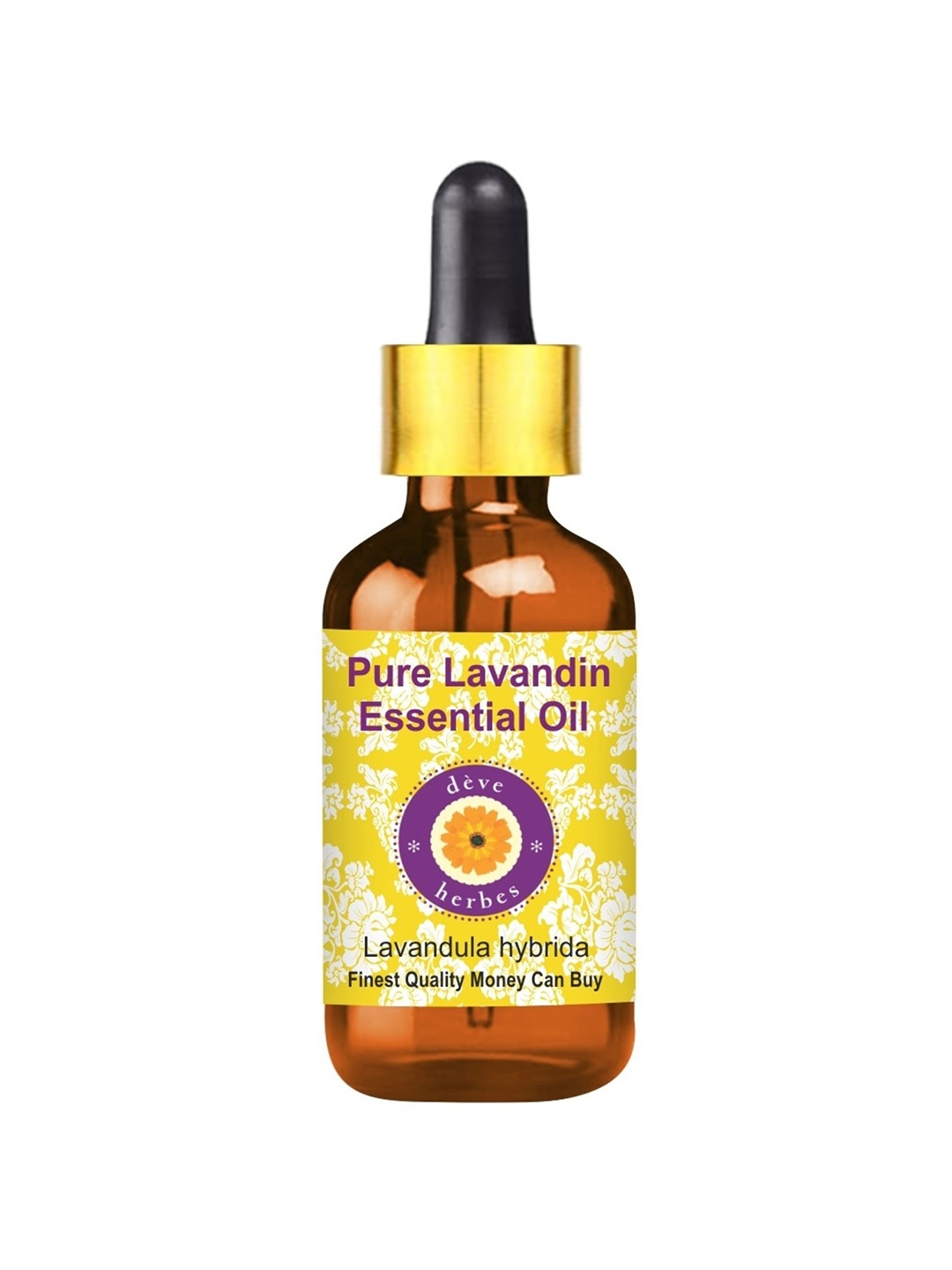 

Deve Herbes Pure Lavandin Steam Distilled Essential Oil with Glass Dropper - 15ml, Yellow