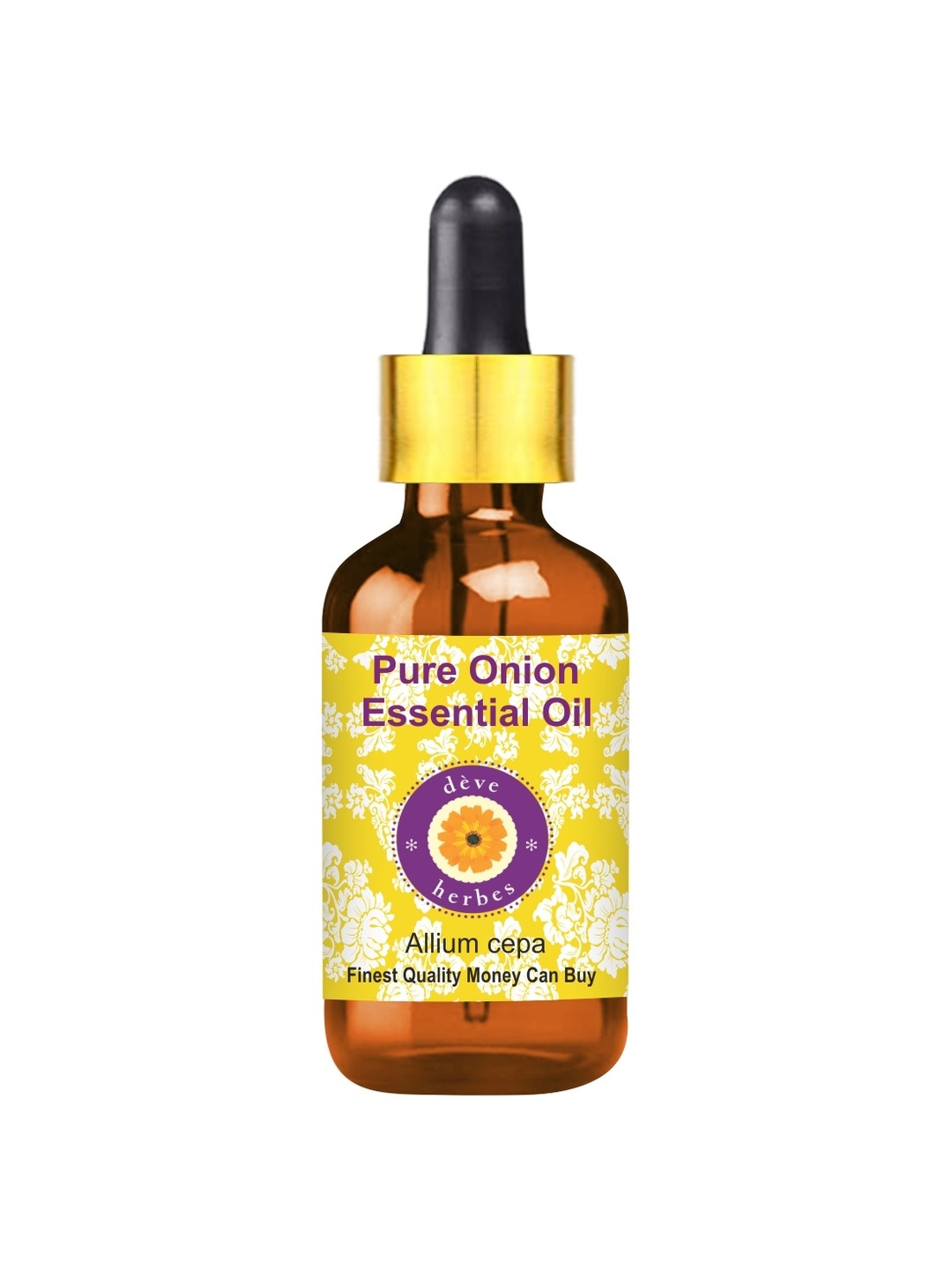 

Deve Herbes Pure Onion Steam Distilled Essential Oil with Glass Dropper - 5 ml, Yellow