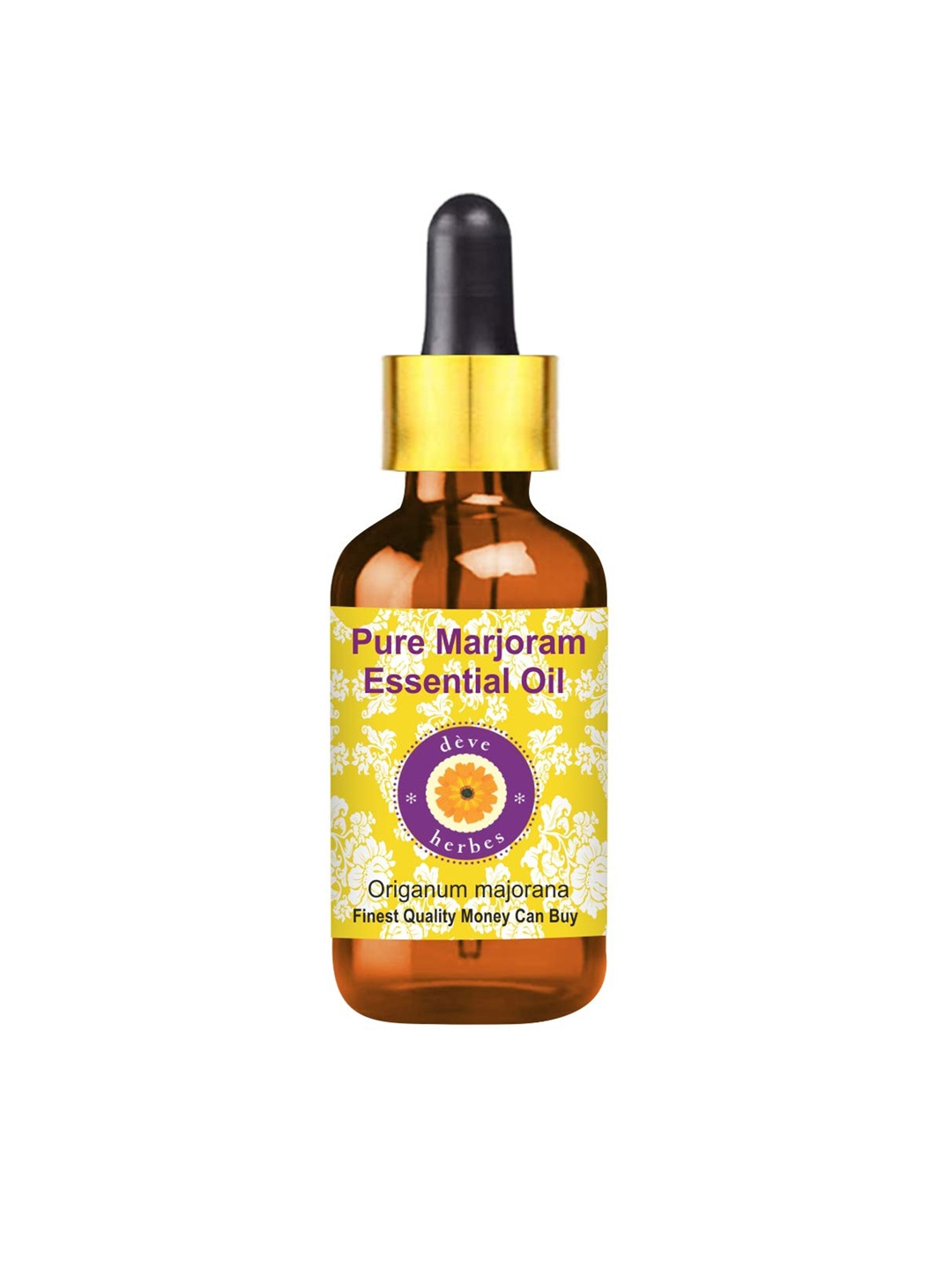 

Deve Herbes Pure Marjoram Steam Distilled Essential Oil with Glass Dropper - 5 ml, Yellow