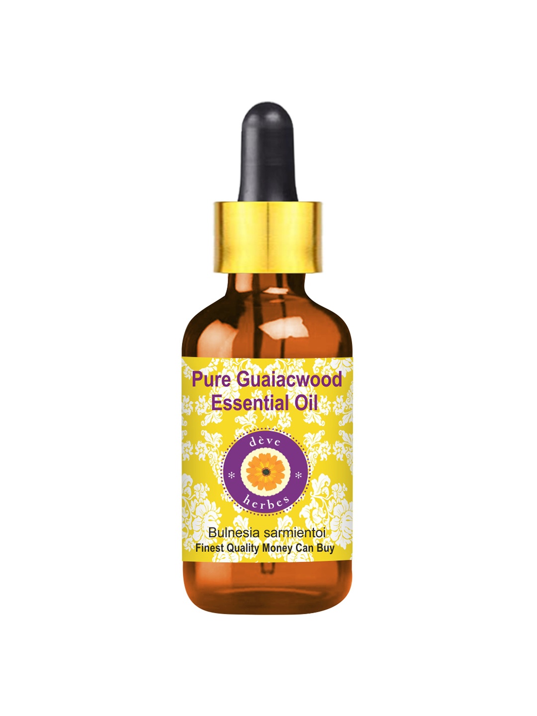 

Deve Herbes Pure Guaiacwood Steam Distilled Essential Oil with Glass Dropper - 30 ml, Yellow