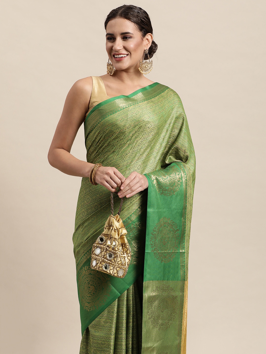 

awesome Green Woven Design Pure Cotton Saree