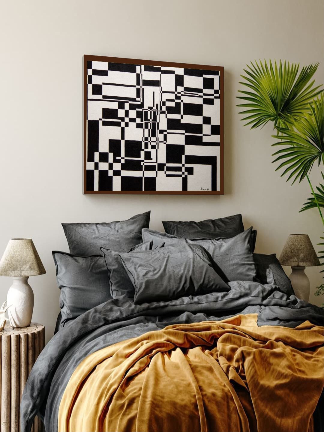 

The Art House Black & White Abstract Painting