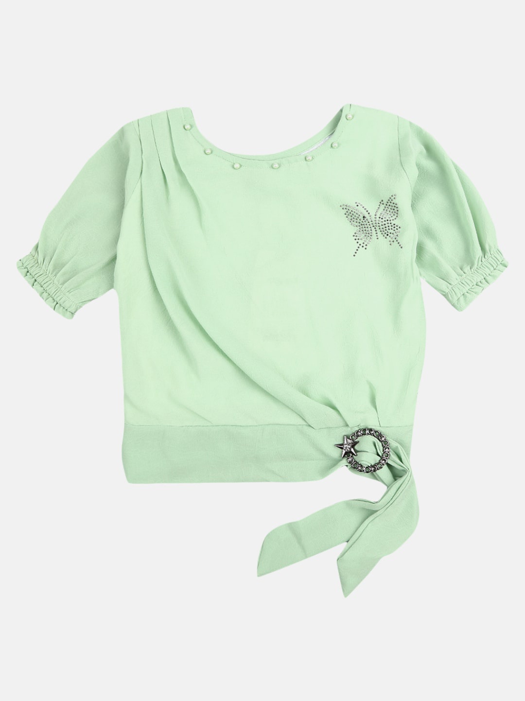 

V-Mart Girls Green Embellished Top