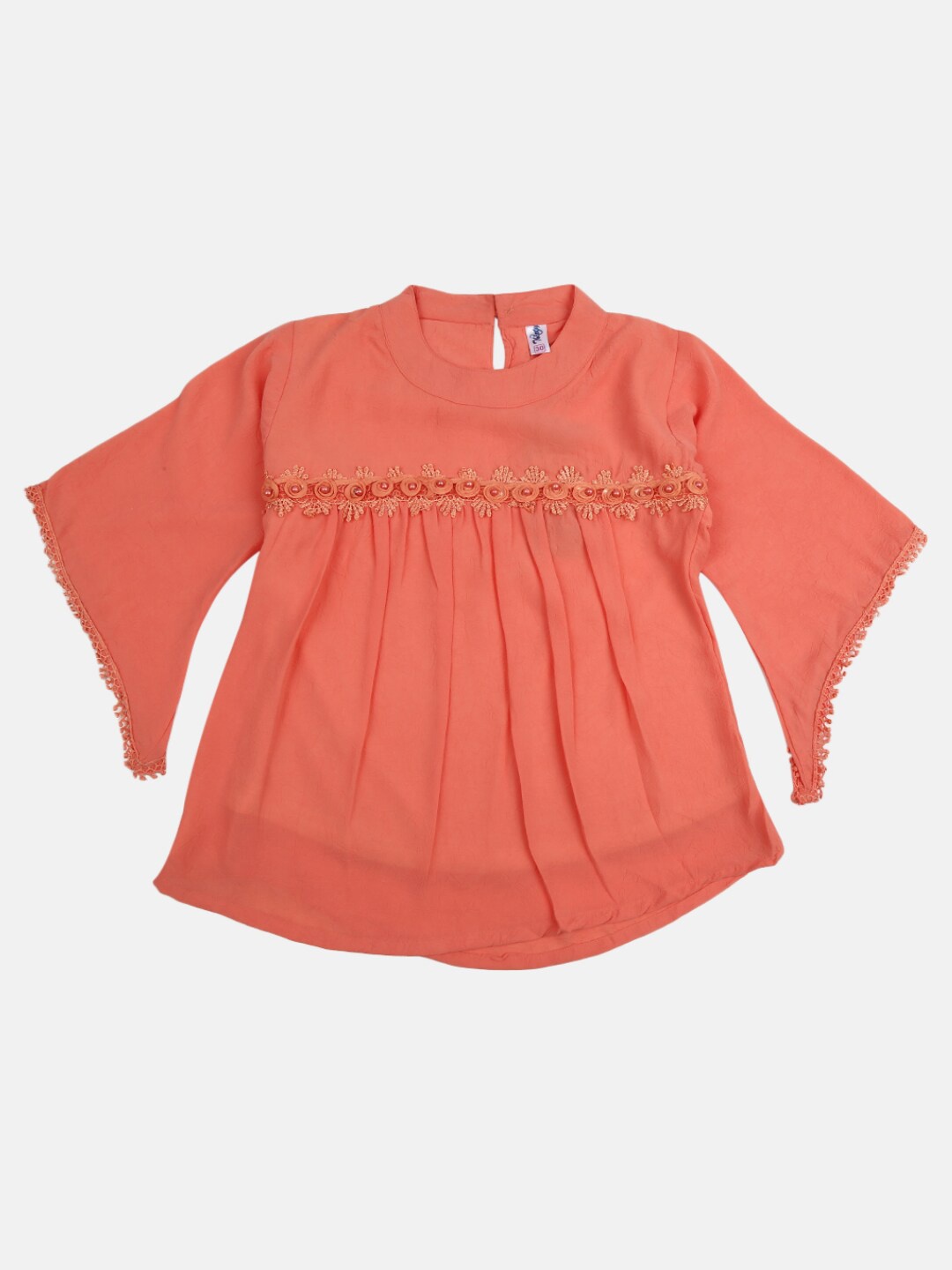 

V-Mart Girls Peach-Coloured Solid Top