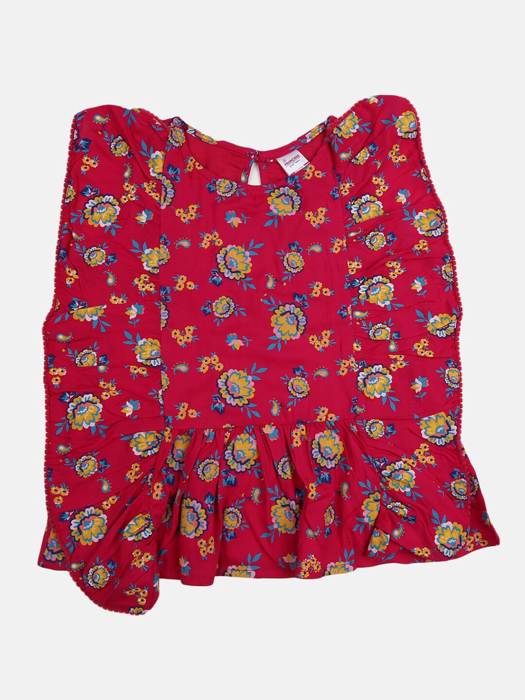 

V-Mart Girls Fuchsia Floral Print Top