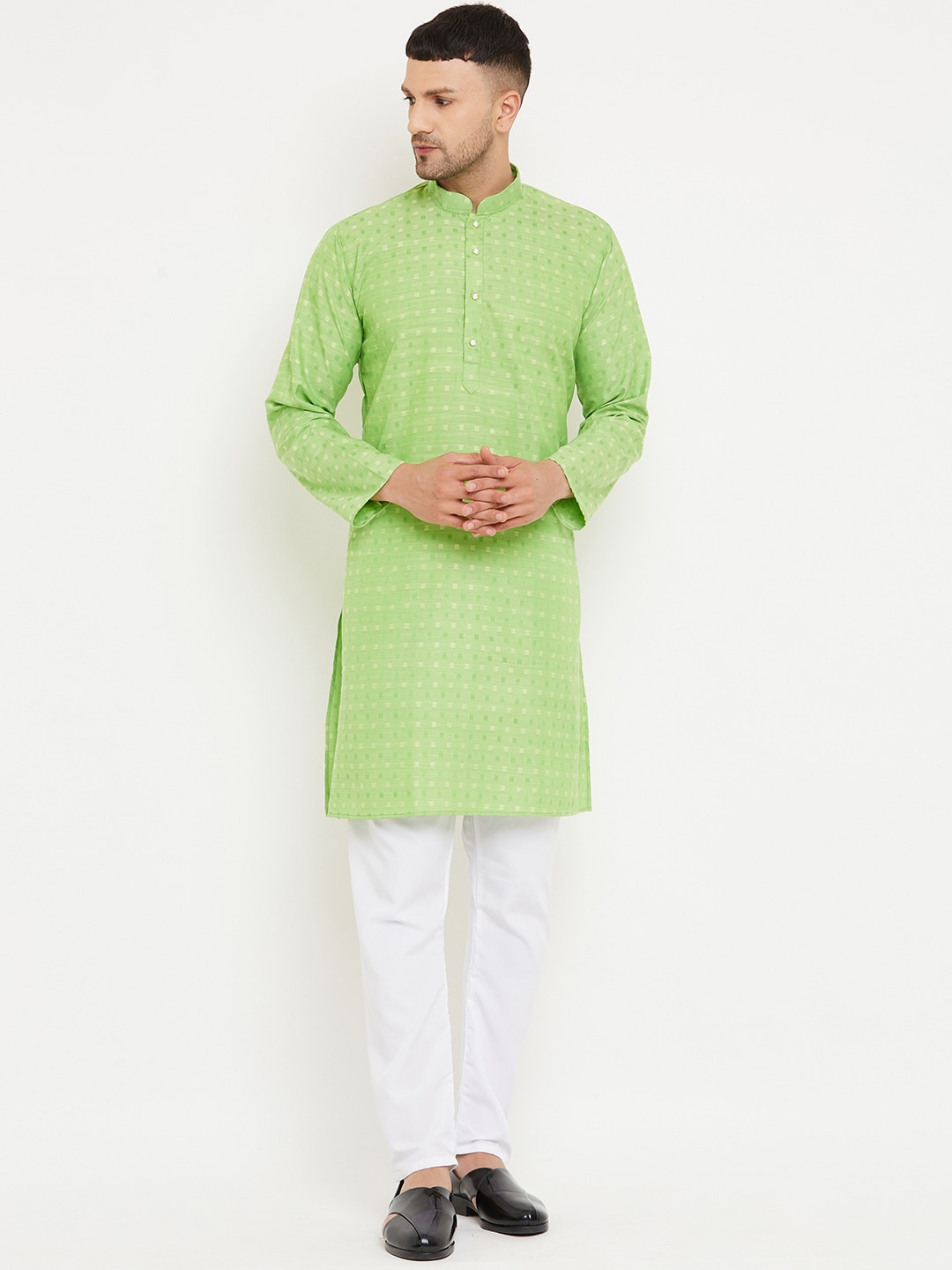 

Armaan Ethnic Men Green Woven Design Kurta