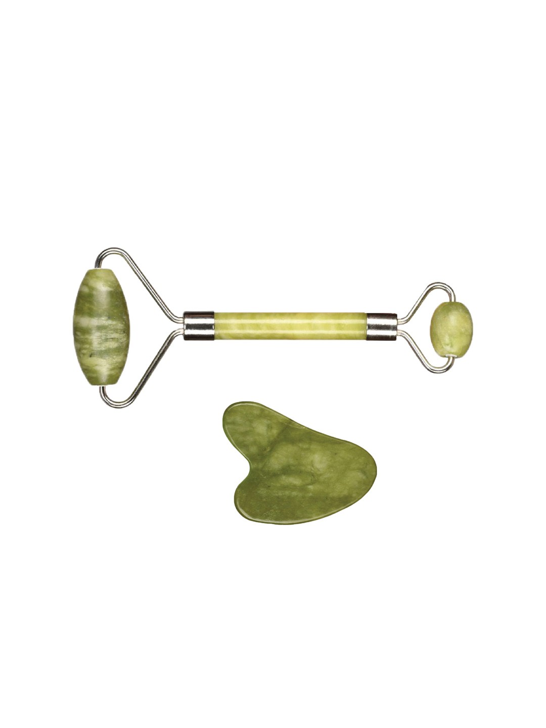 

GEMROLLER Massager Combo of Jade Roller & Jade Guasha, Green