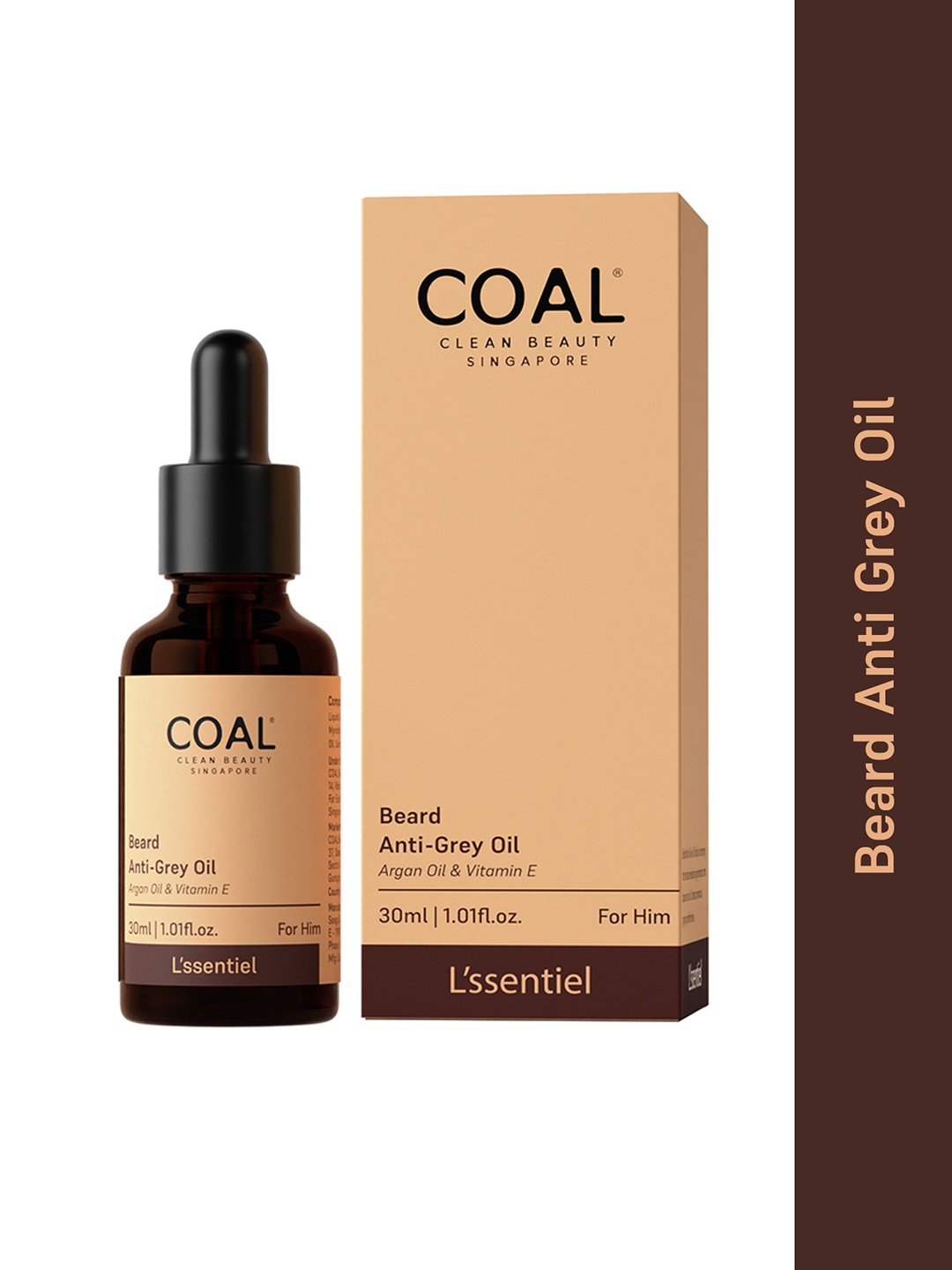 

COAL CLEAN BEAUTY Men Nature Derived Anti-Grey Beard Oil with Argan Oil & Vitamin E- 30 ml, Peach