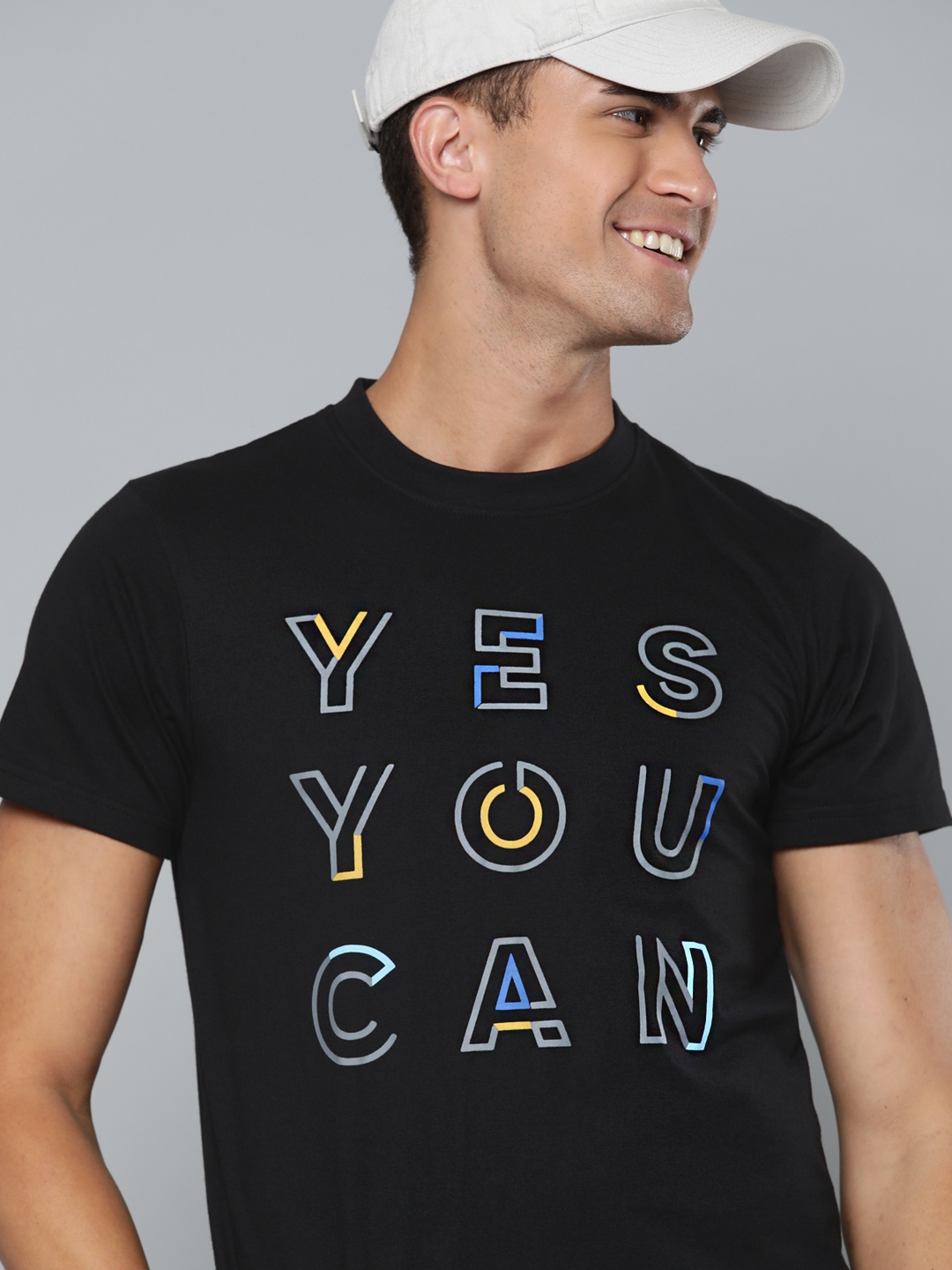 

HERE&NOW Men Black Typography Printed T-shirt