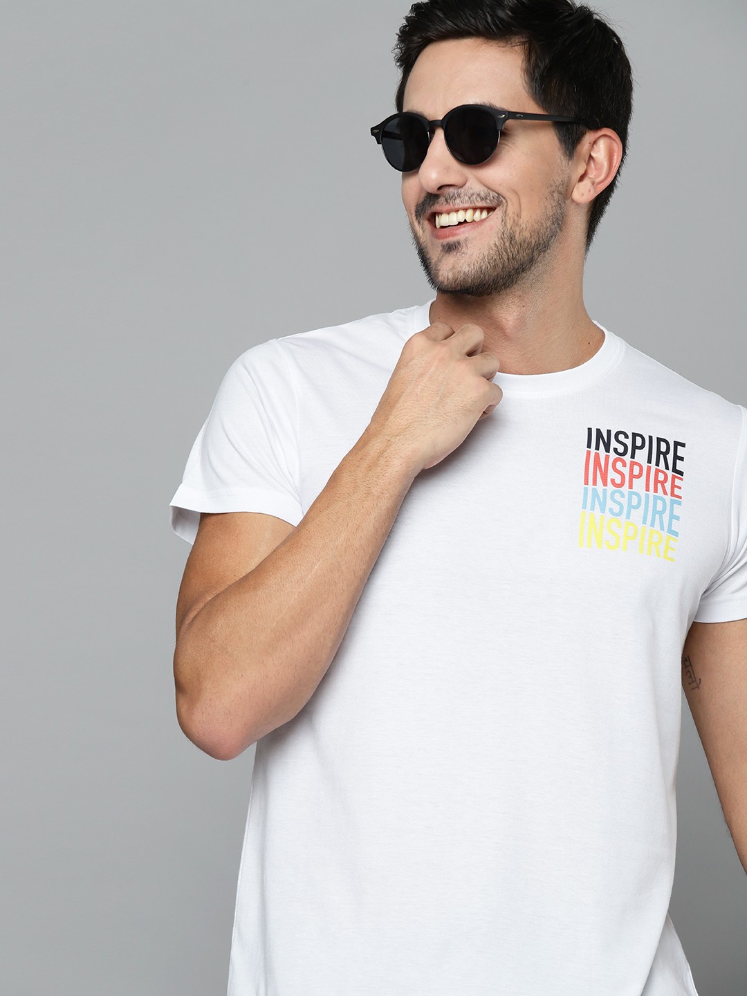 

HERE&NOW Men White Typography T-shirt