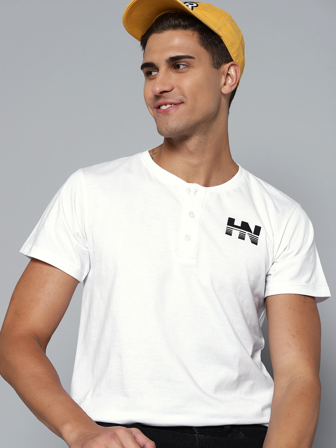 

HERE&NOW Men White Brand Logo T-shirt