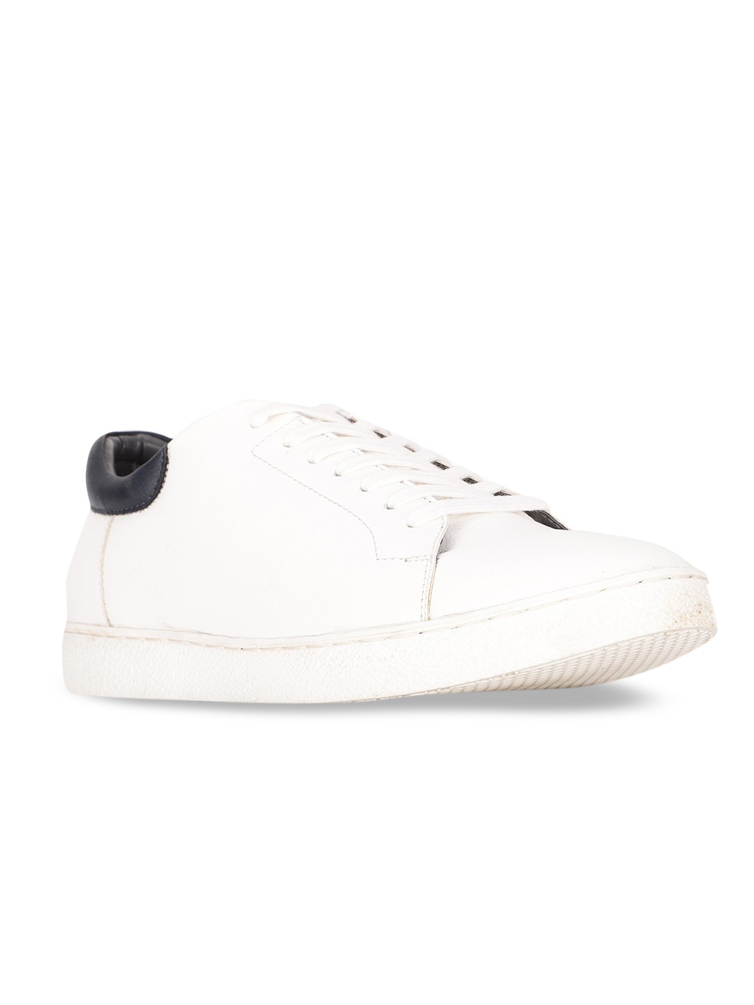 

Bata Men Off White Solid PU Sneakers