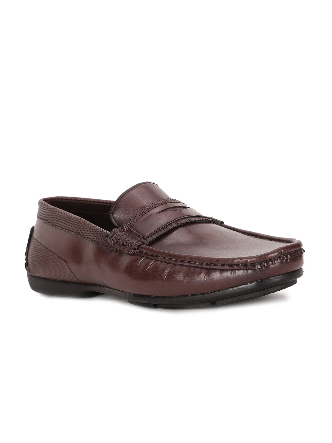 

Bata Men Maroon Textured Loafers