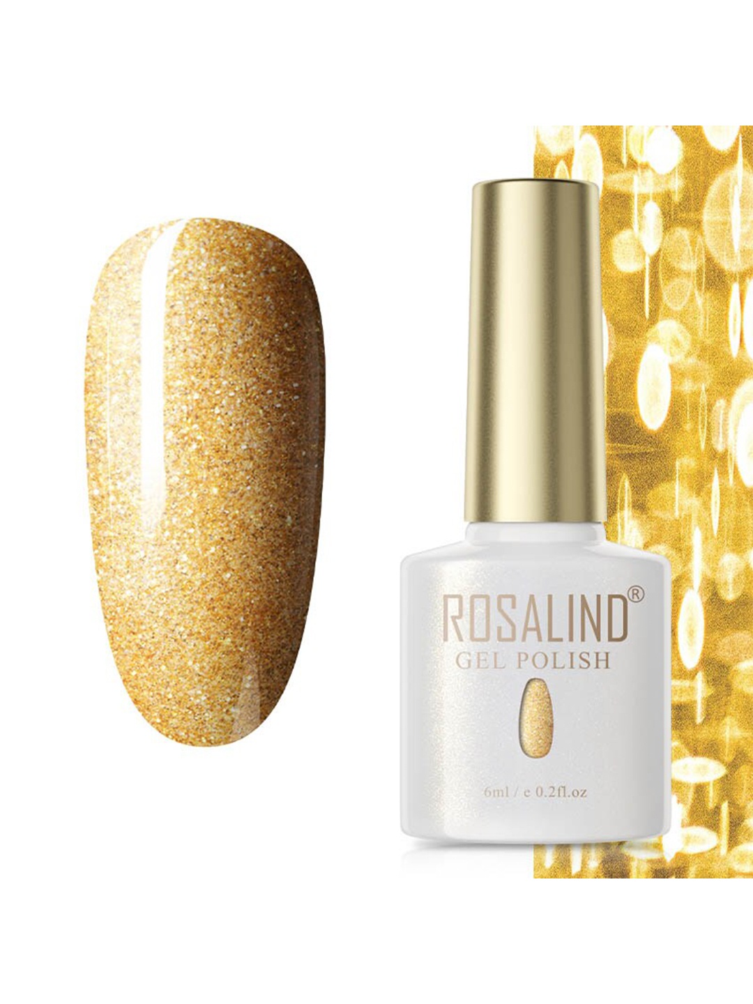 ROSALIND Soak Off RAE Pure Color UV LED Gel Nail Polish - PX066, Gold