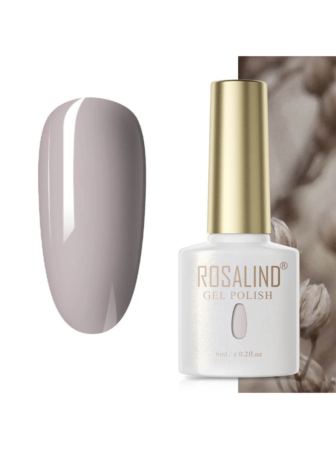 

ROSALIND Soak Off RAE Pure Color UV LED Gel Nail Polish - PX067, Grey