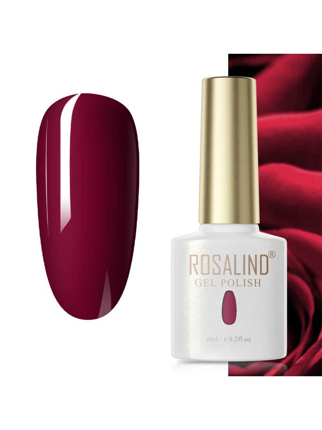 

ROSALIND Soak Off RAE Pure Color UV LED Gel Nail Polish - PX076, Maroon