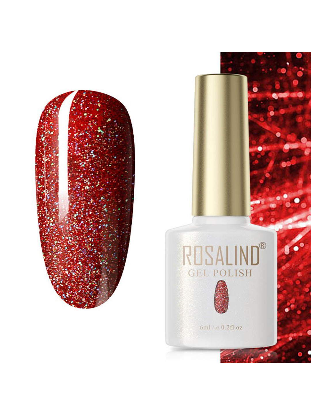 

ROSALIND Soak Off RAE Pure Color UV LED Gel Nail Polish - PX084, Red