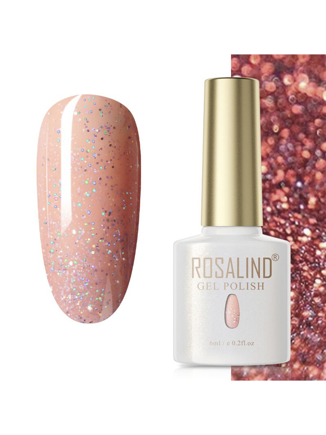 

ROSALIND Soak Off RAE Pure Color UV LED Gel Nail Polish - PX058, Pink