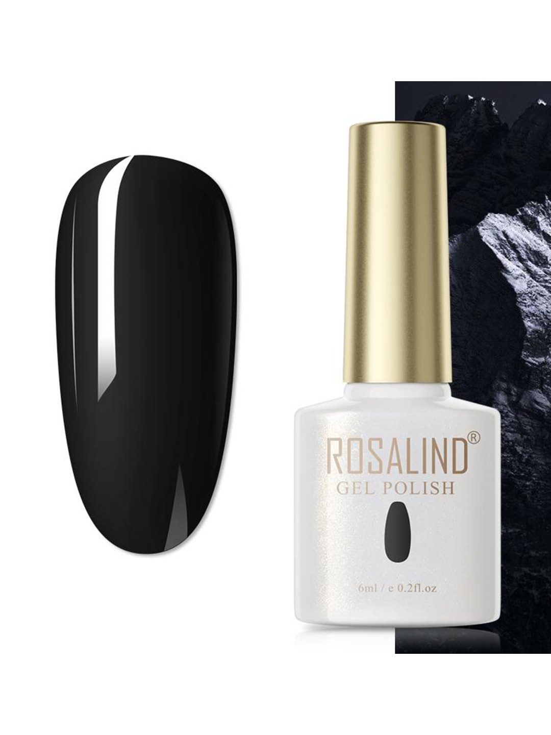 

ROSALIND Soak Off RAE Pure Color UV LED Gel Nail Polish - PX001, Black