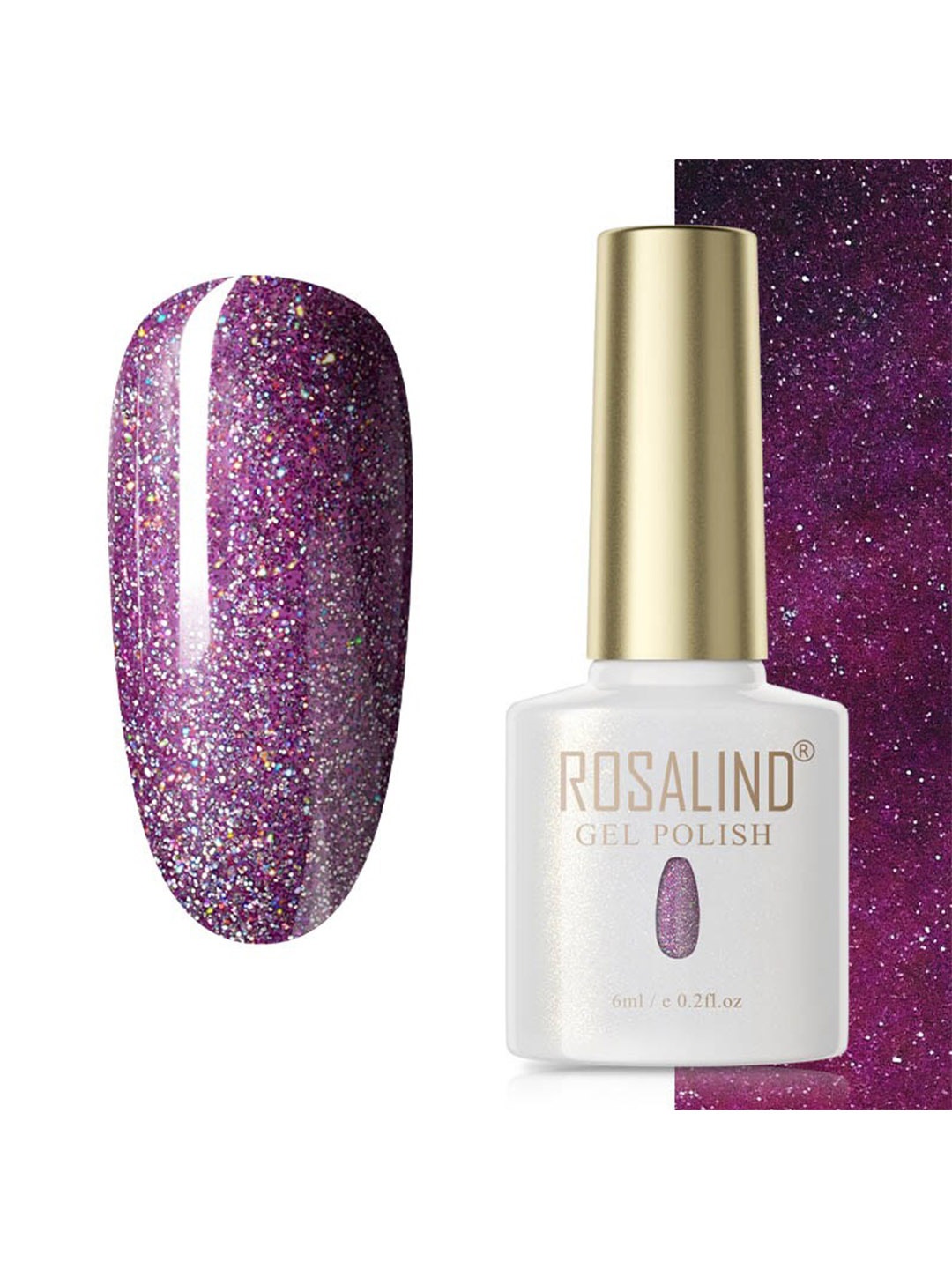 

ROSALIND Soak Off RAE Pure Color UV LED Gel Nail Polish - PX074, Purple