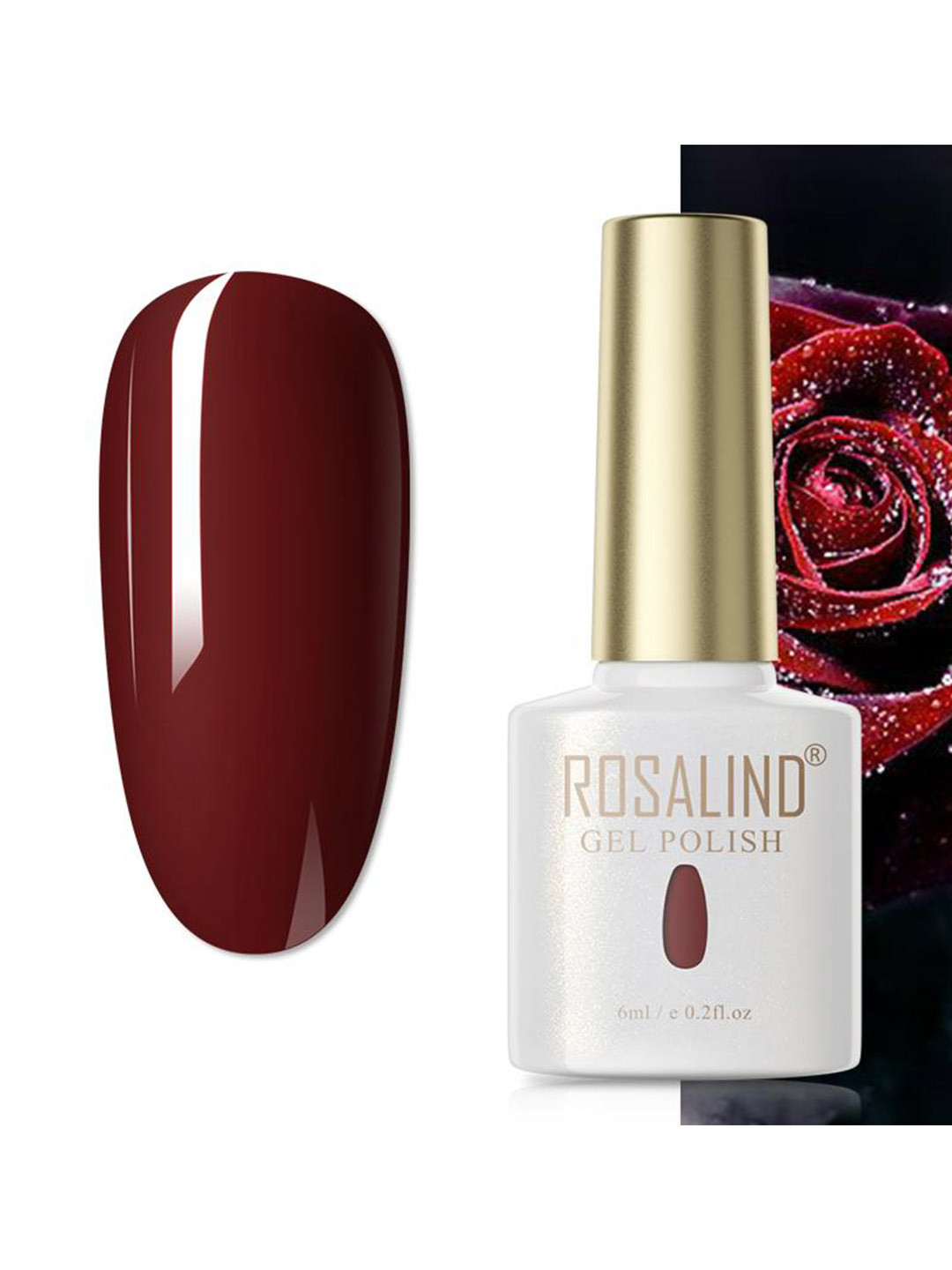 

ROSALIND Soak Off RAE Pure Color UV LED Gel Nail Polish - PX031, Maroon