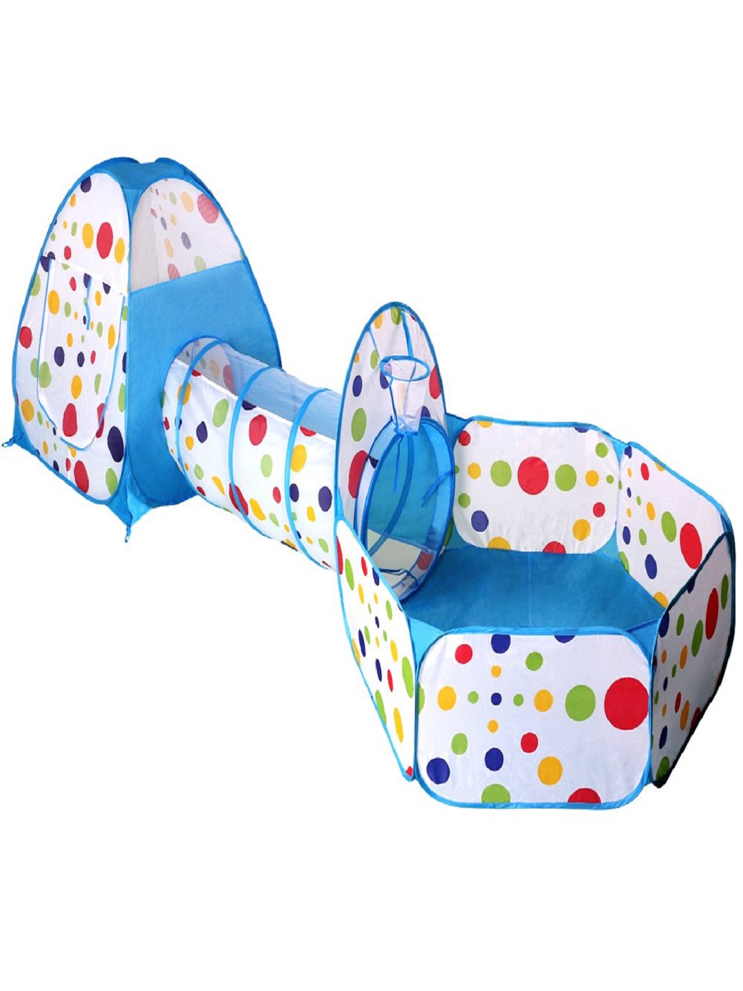 

CHOCOZONE 3-Piece Kids Pop up Play Tent Crawl Tunnel & Ball Pit Playhouse, Blue