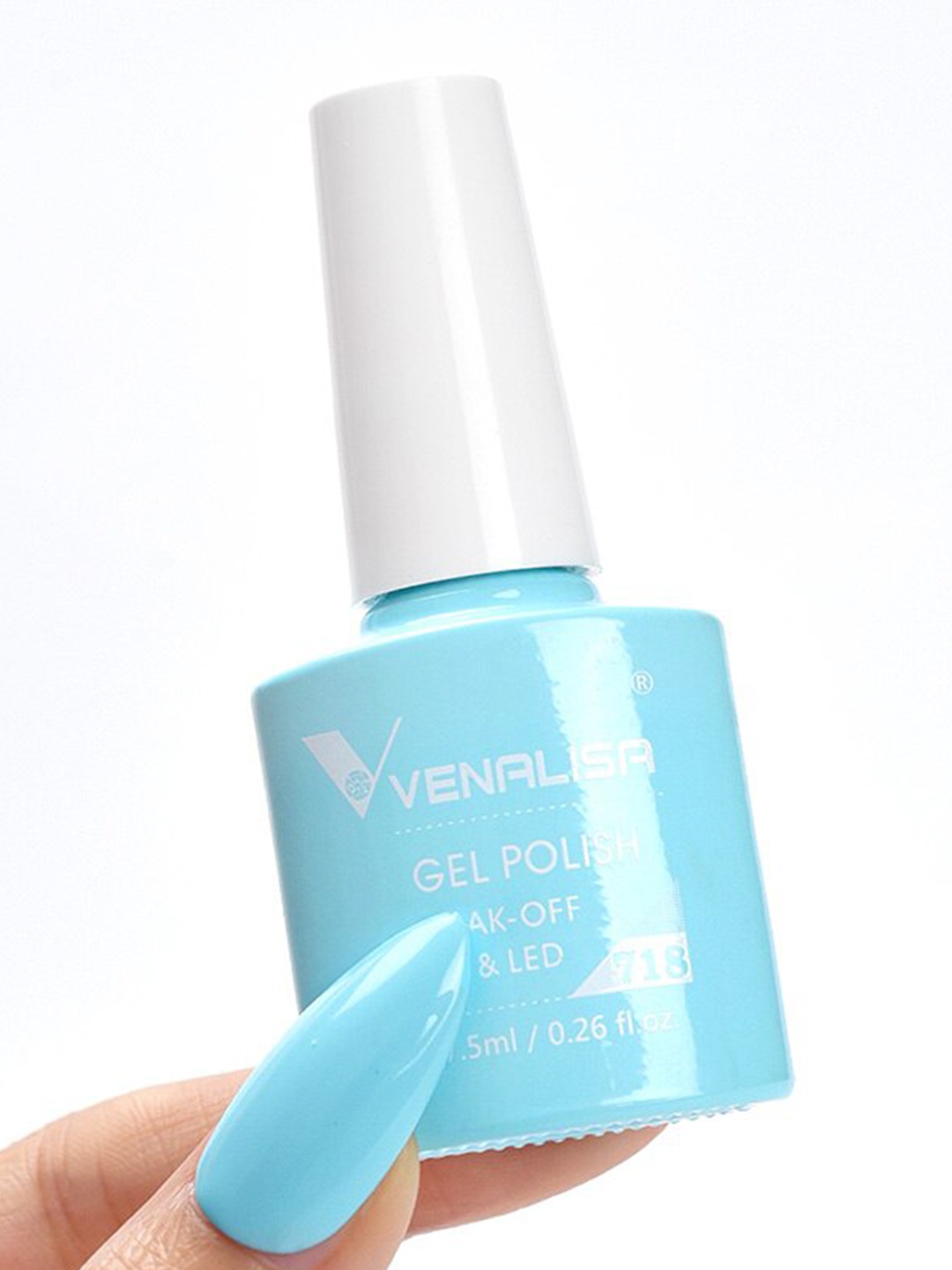 

VENALISA Soak-Off UV LED Long-Wearing Gel Nail Polish - Shade 718, Blue