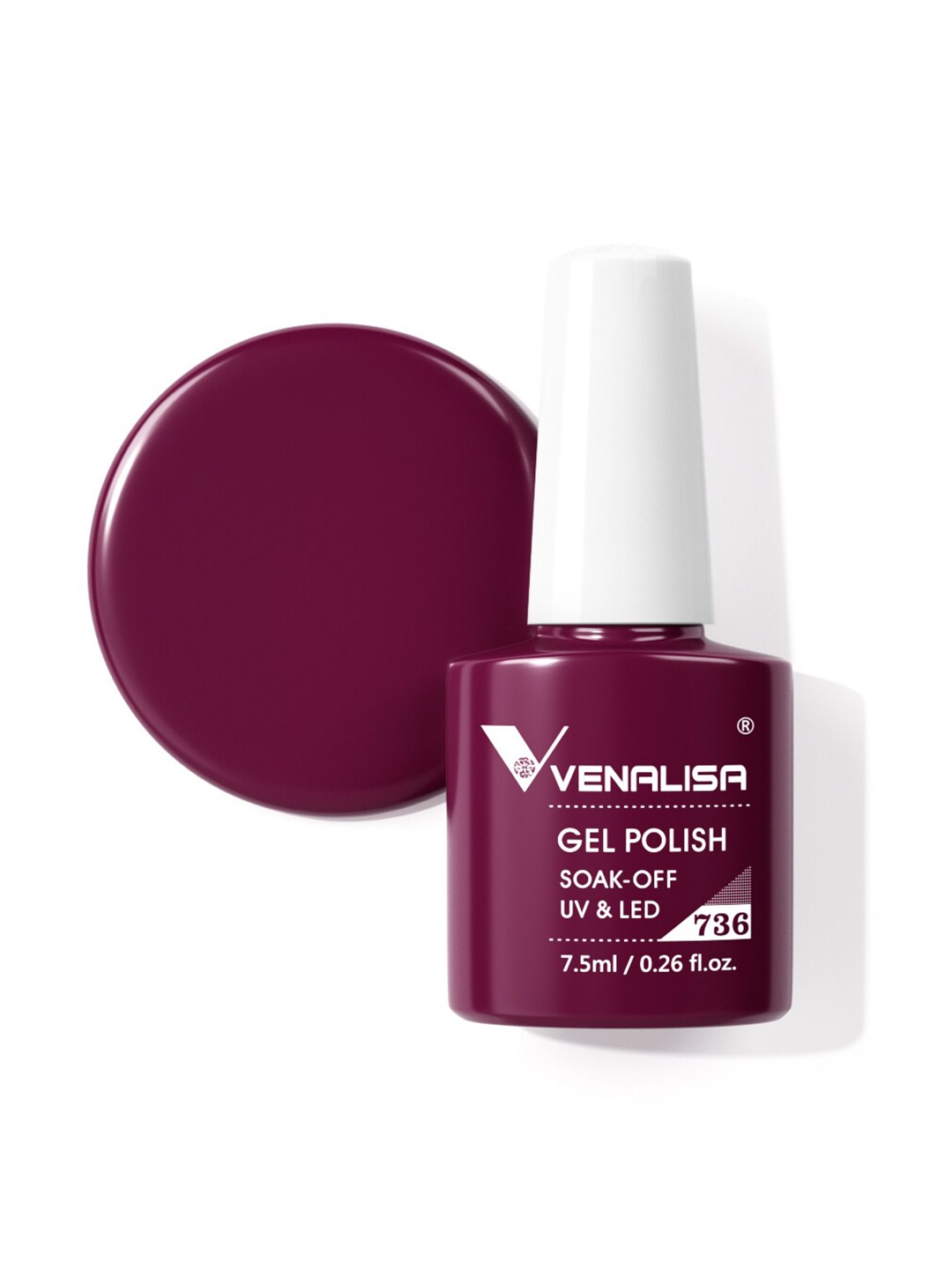 

VENALISA Soak-Off UV LED Long-Wearing Gel Nail Polish - Shade 736, Purple