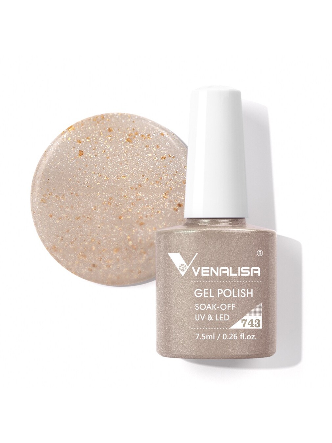 

VENALISA Soak-Off UV LED Long-Wearing Gel Nail Polish - Shade 743, Taupe
