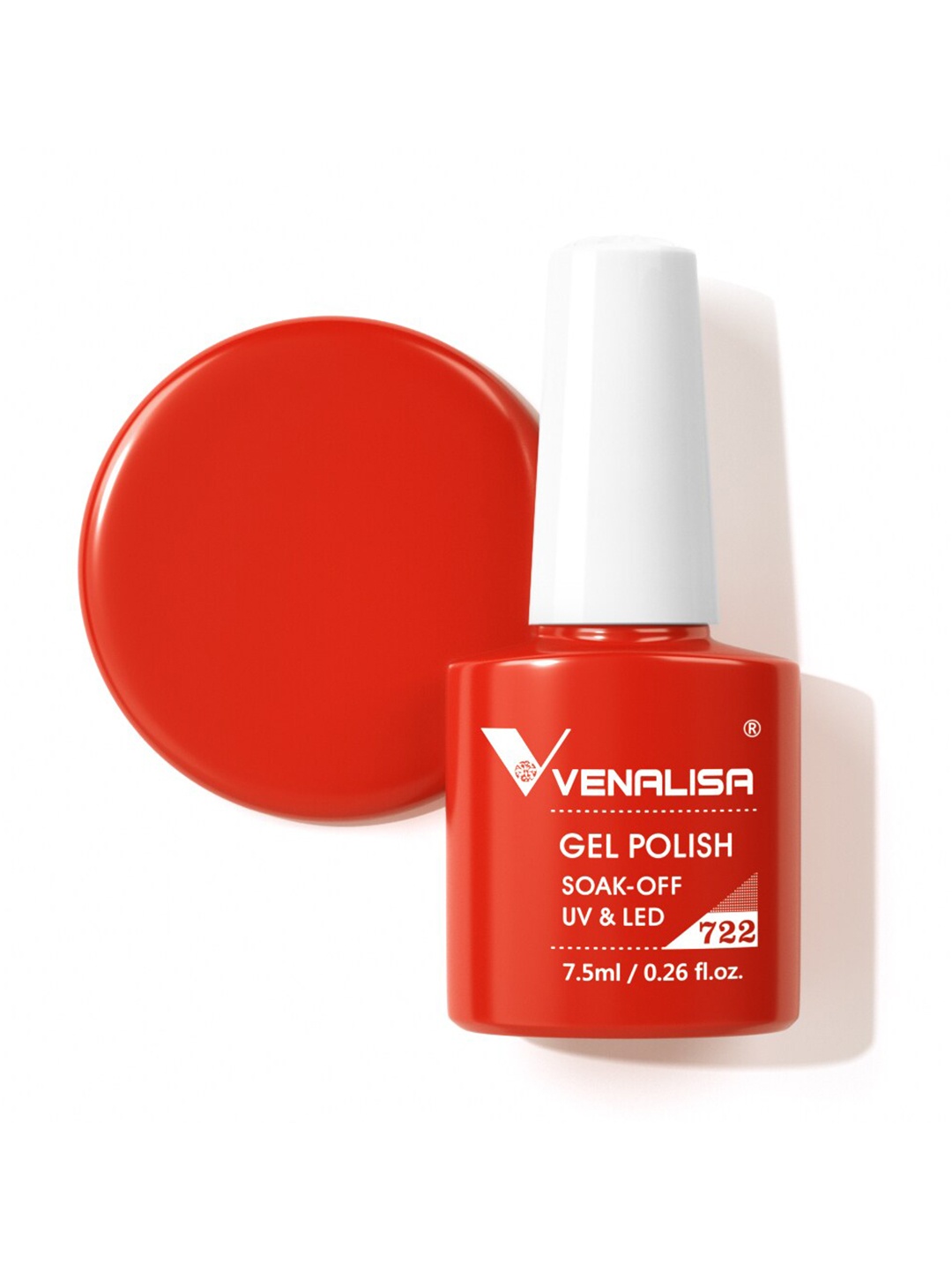 

VENALISA Soak-Off UV LED Long-Wearing Gel Nail Polish - Shade 722, Red