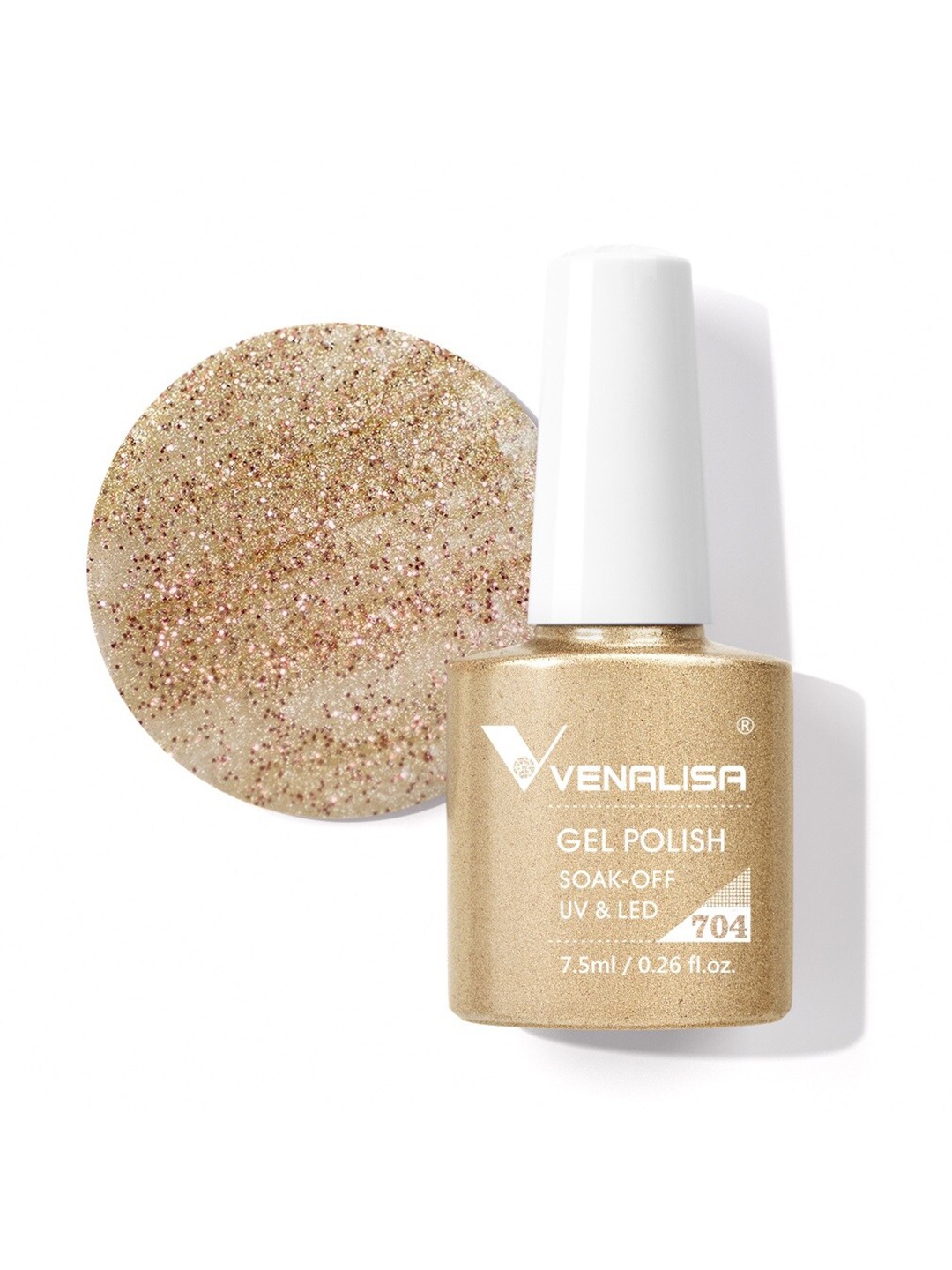 

VENALISA Soak-Off UV LED Long-Wearing Gel Nail Polish - Shade 704, Gold