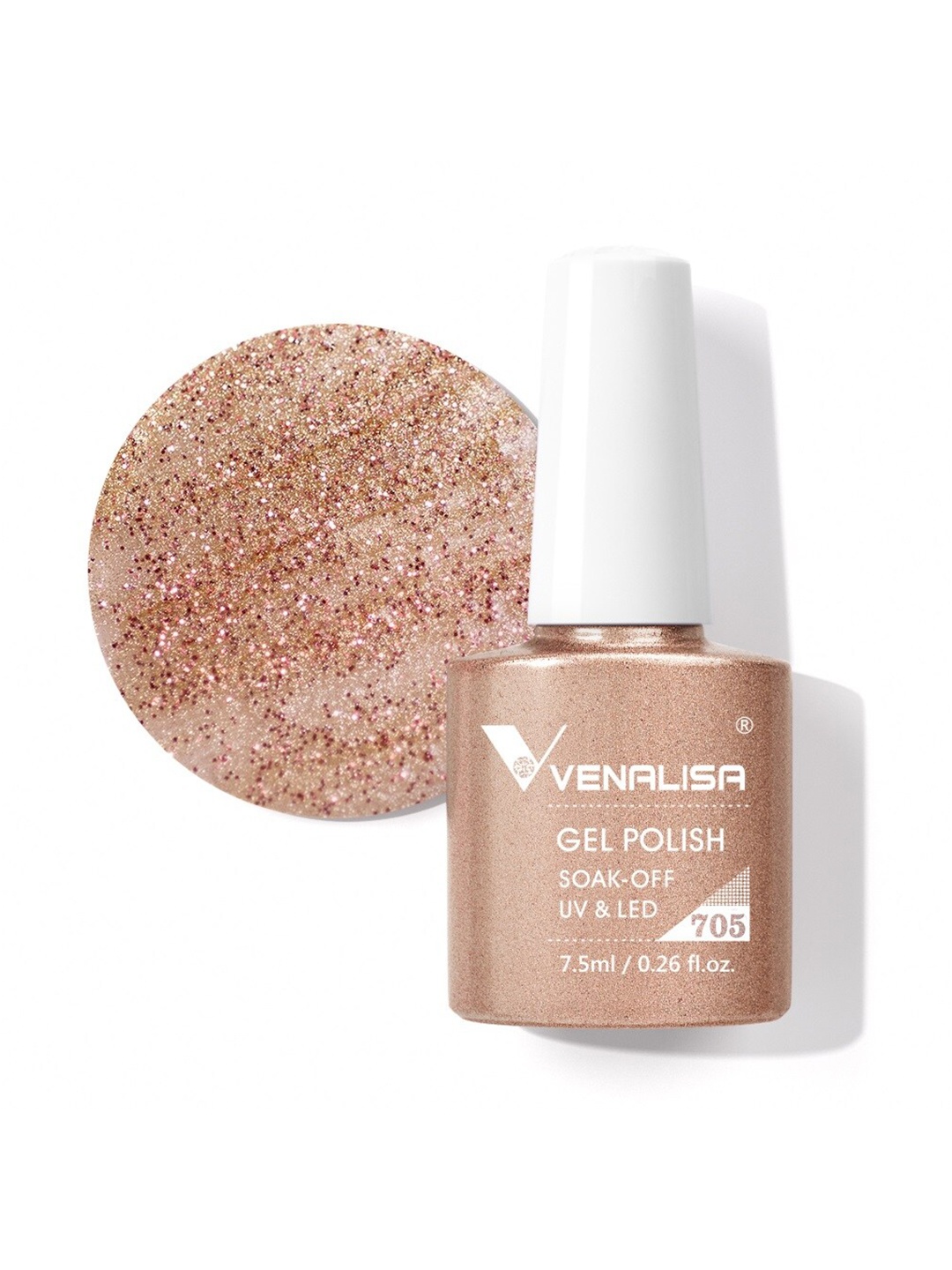 

VENALISA Soak-Off UV LED Long-Wearing Gel Nail Polish - Shade 705, Rose gold