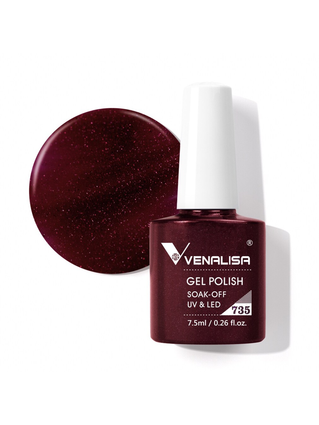 

VENALISA Soak-Off UV LED Long-Wearing Gel Nail Polish - Shade 735, Maroon