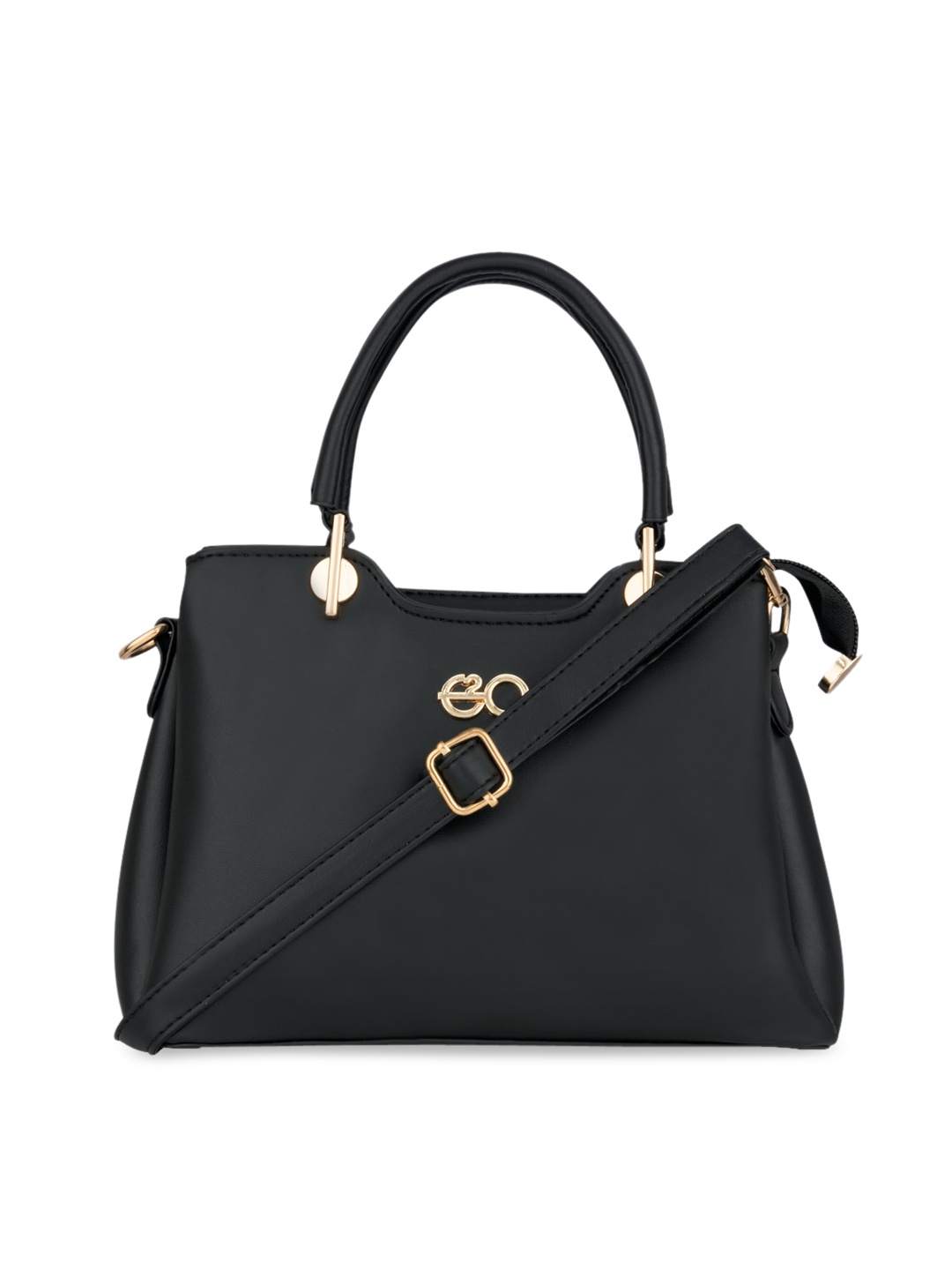 

E2O Black PU Structured Handheld Bag with Tasselled