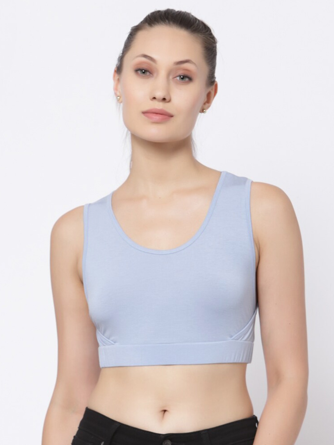 

YOONOY Blue Cotton Bralette Crop Top