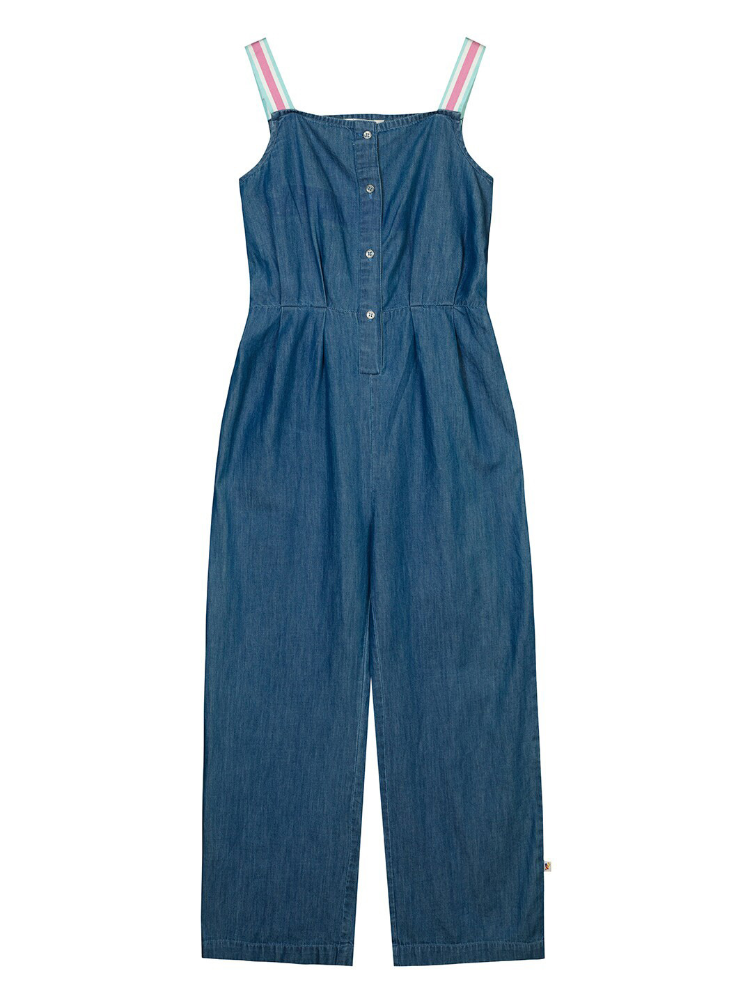 

Budding Bees Girls Blue Basic Jumpsuit