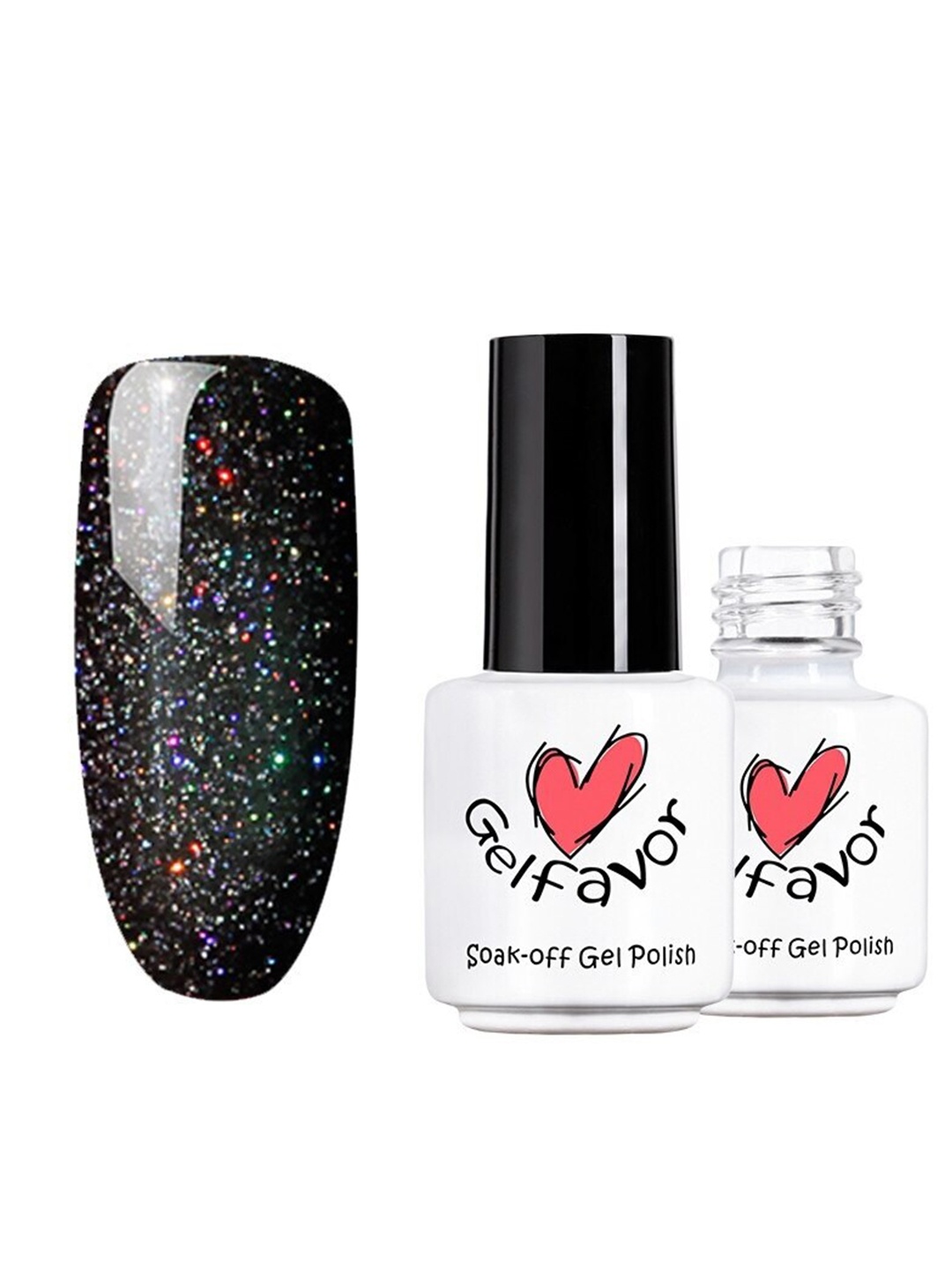 

Gelfavor Pure Color Soak-Off UV LED Long-Lasting Gel Nail Polish - R06, Black