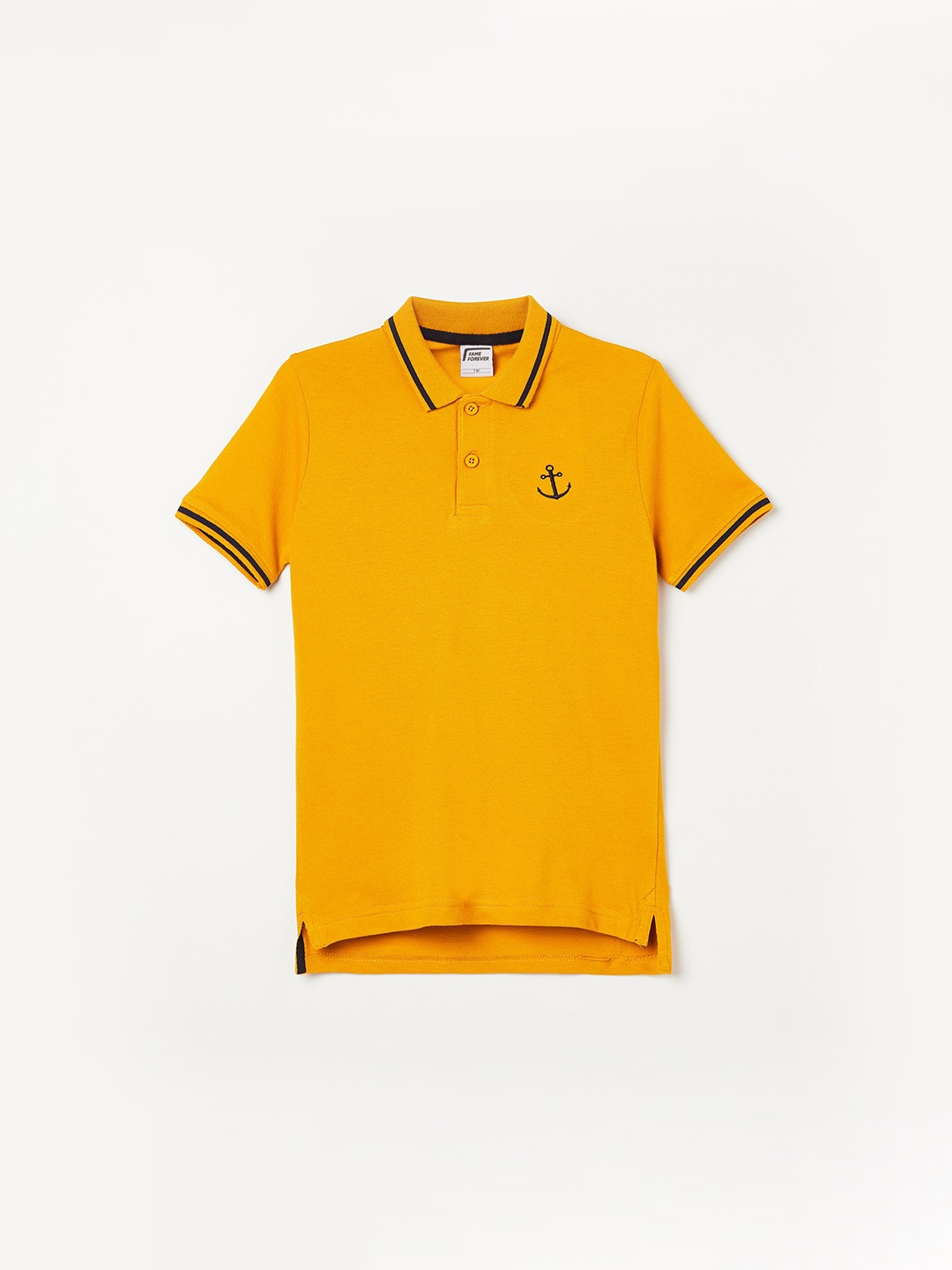

Fame Forever by Lifestyle Boys Yellow Polo Collar Pure Cotton T-shirt