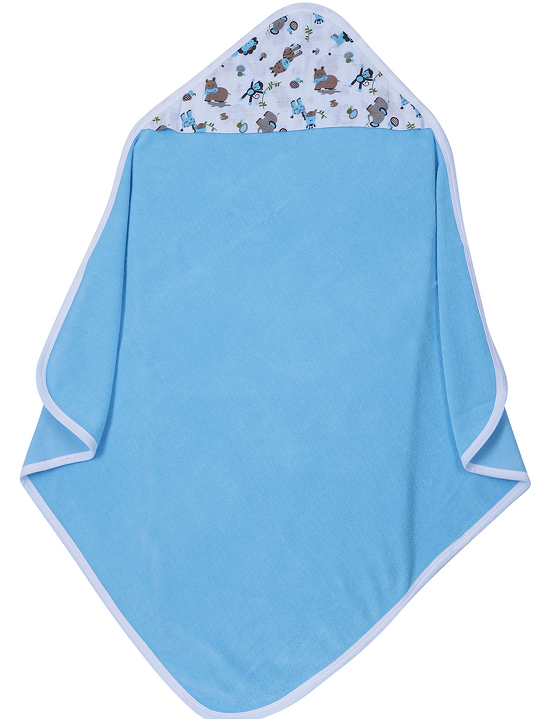 

My Milestones Unisex Infant Blue printed 380 GSM Hooded Bath Towel Wrap