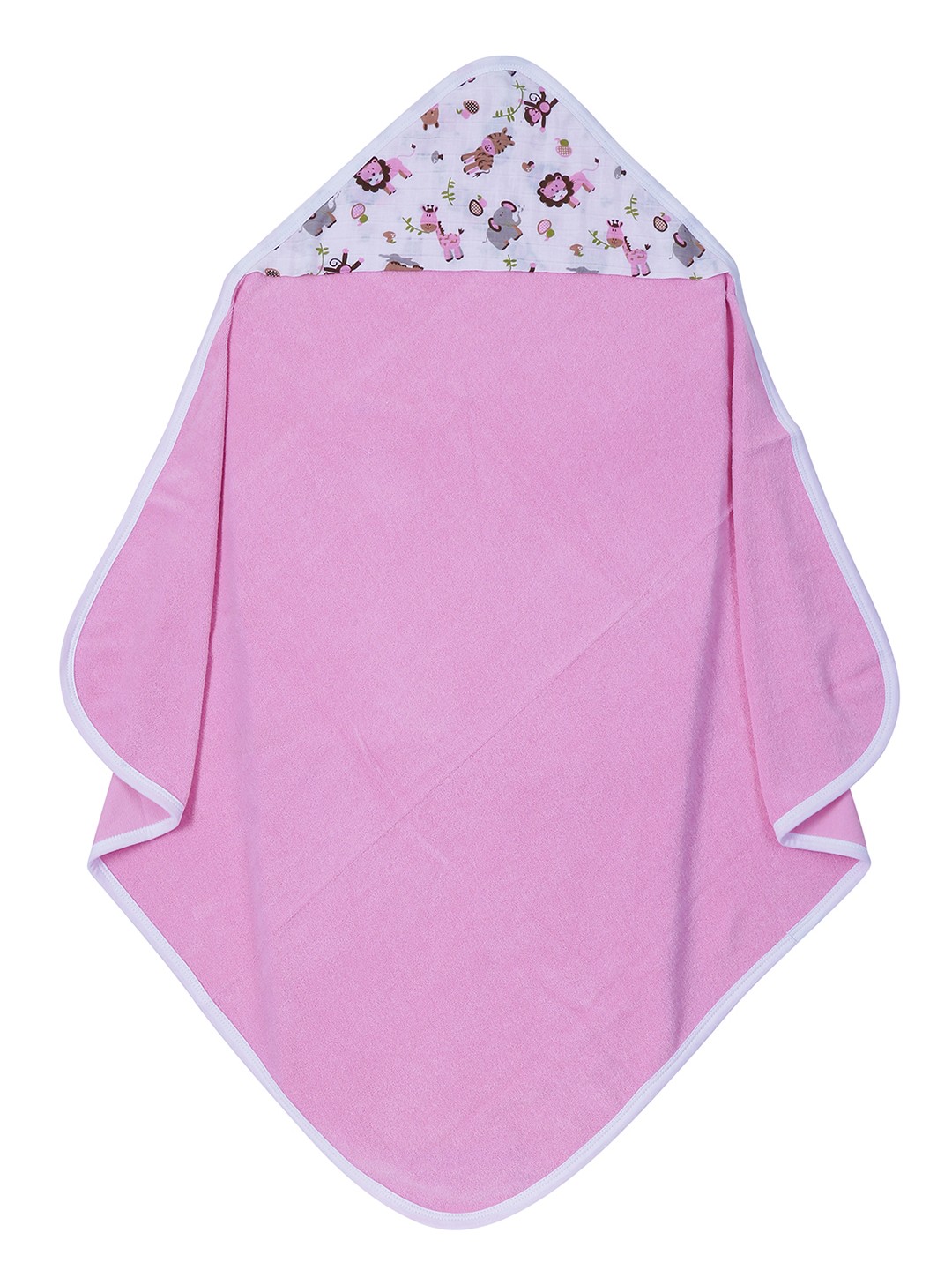 

My Milestones Unisex Infant Pink Single Layered Terry Hooded Baby Bath Towel
