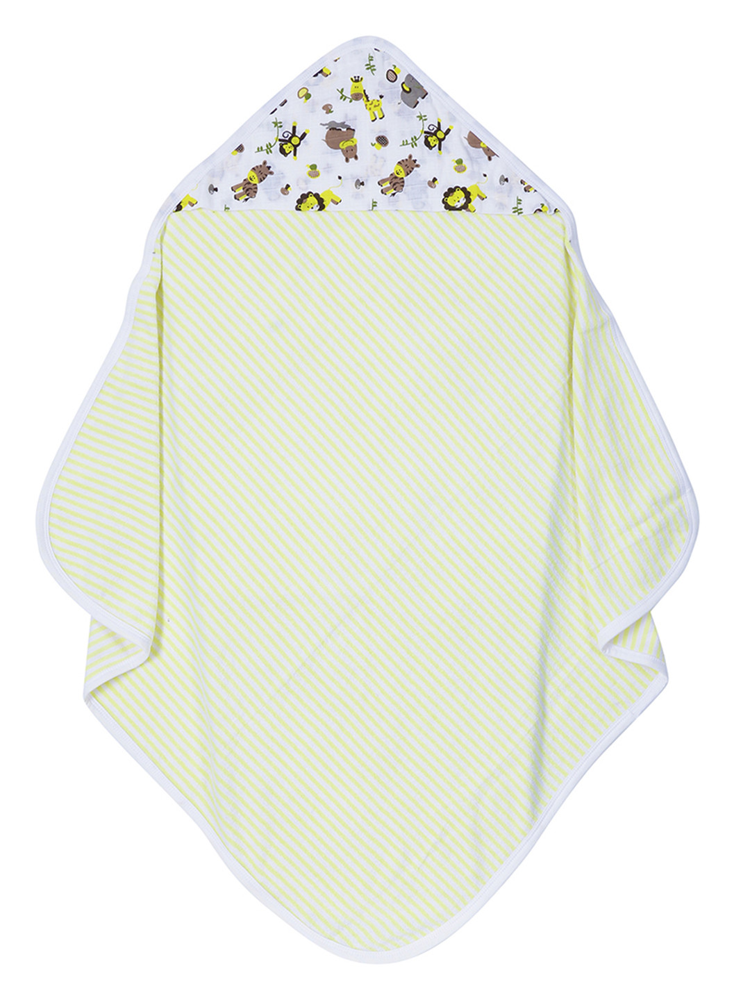 

My Milestones Unisex Infant Yellow And White Striped Hooded 380 GSM Bath Towels