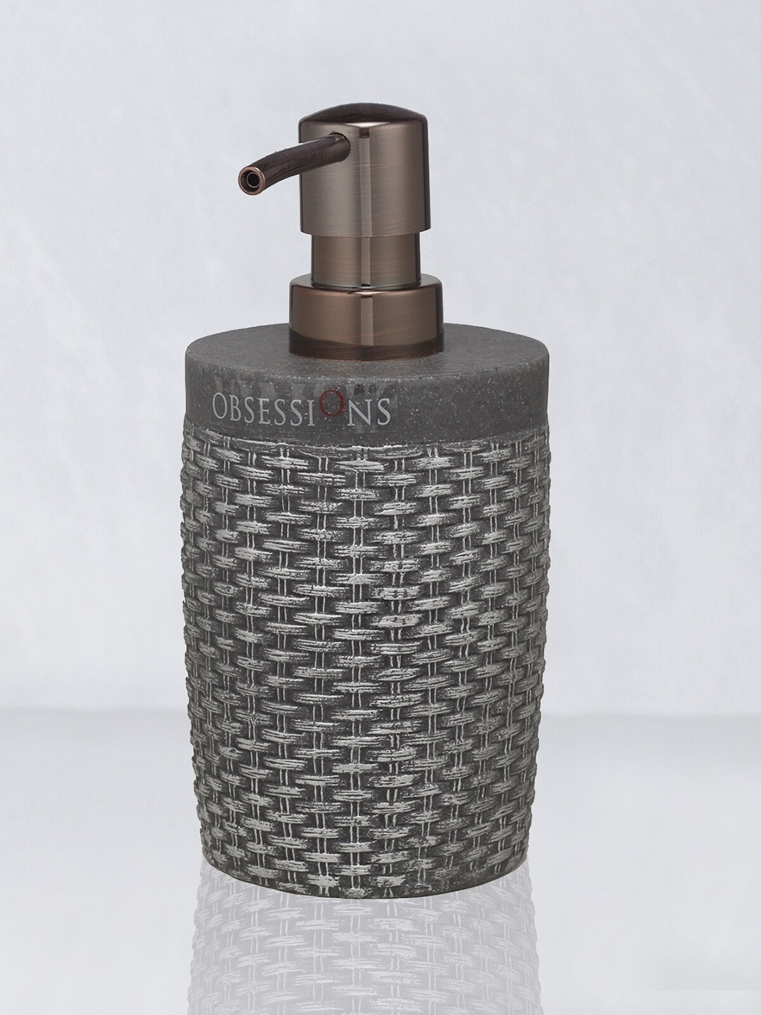 

OBSESSIONS Grey Textured Soap & Lotion Dispenser