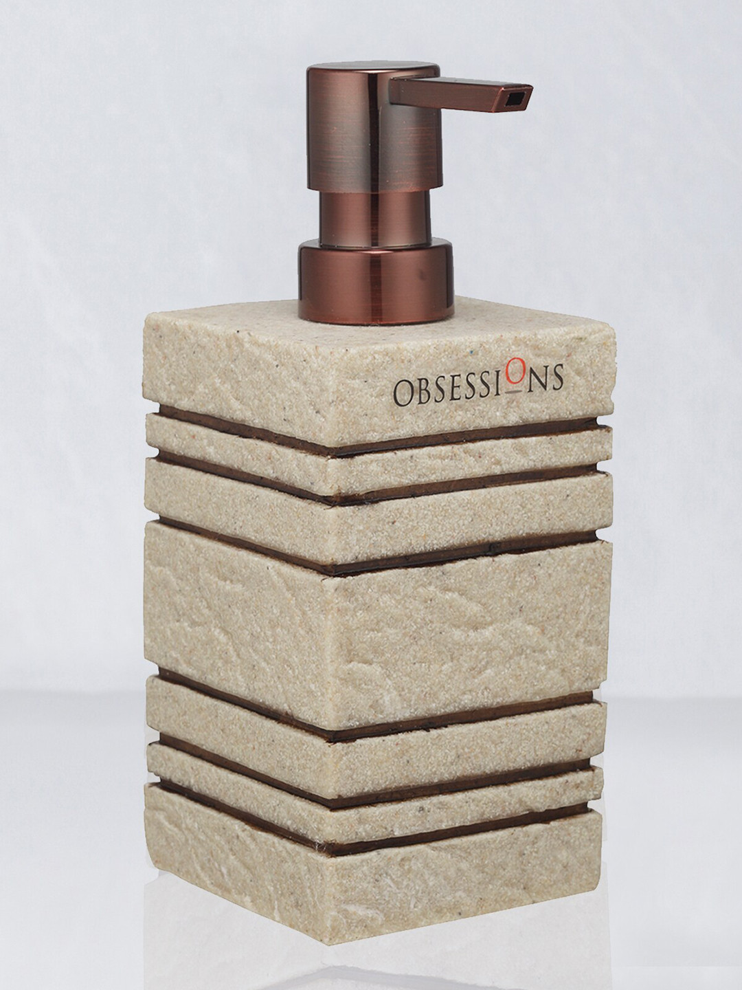 

OBSESSIONS Brown Textured Polyresin Soap & Lotion Dispenser