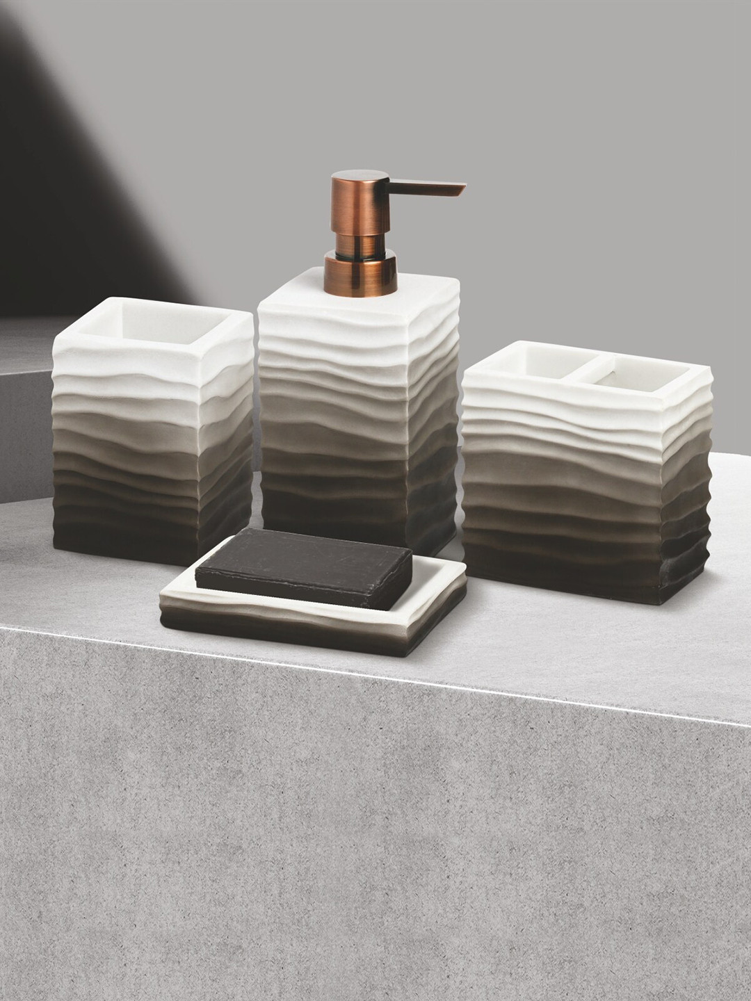 

OBSESSIONS Black Set of 4 Bathroom Accessories