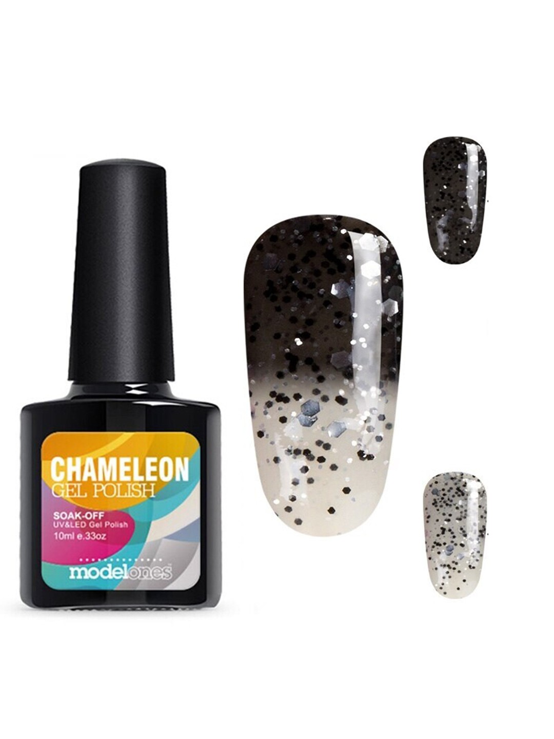 

Modelones Soak-off UV LED Temperature Change Chameleon Gel Nail Polish - Shade 5778, Black
