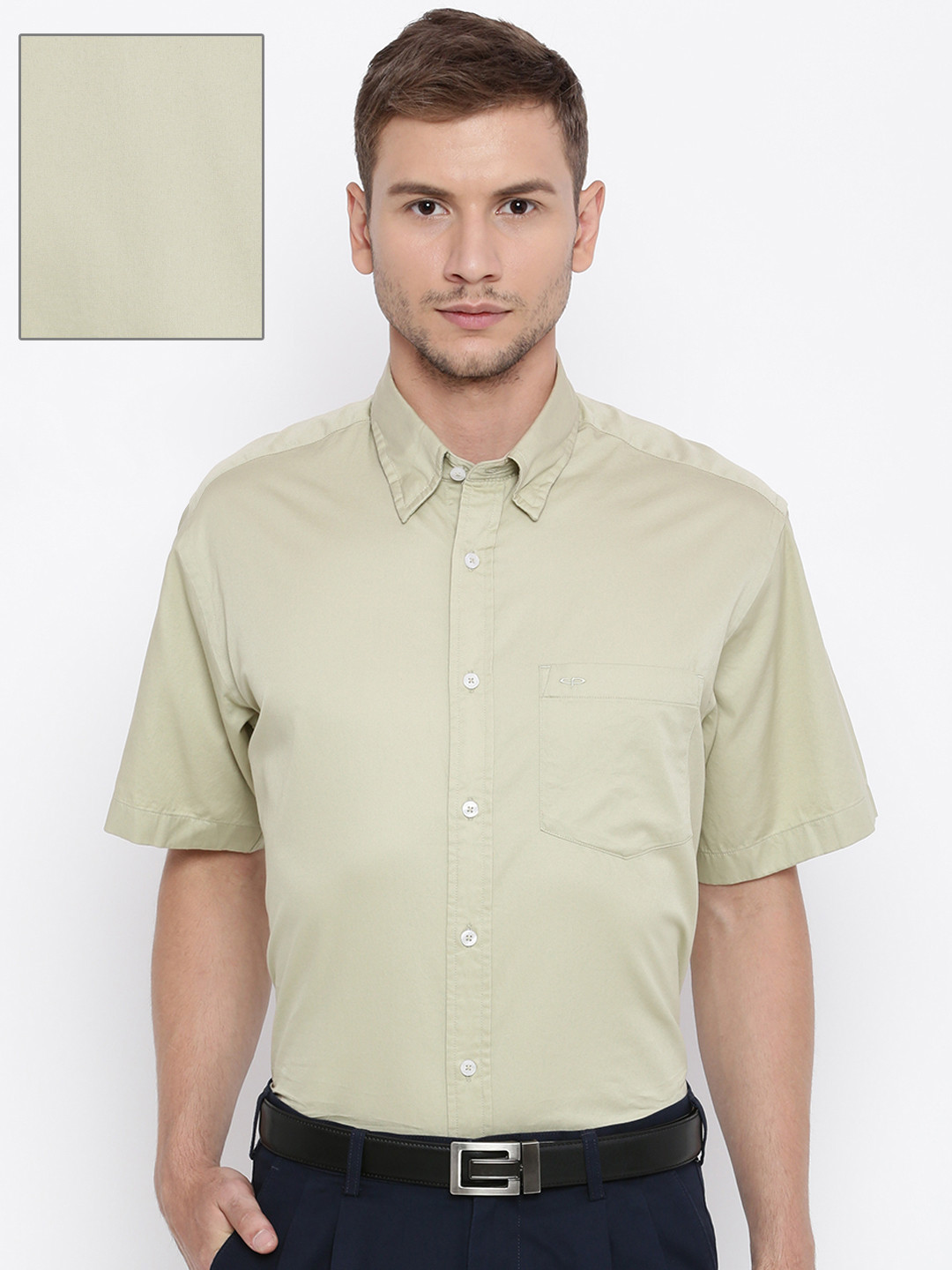 

ColorPlus Men Beige Solid Classic Fit Formal Shirt