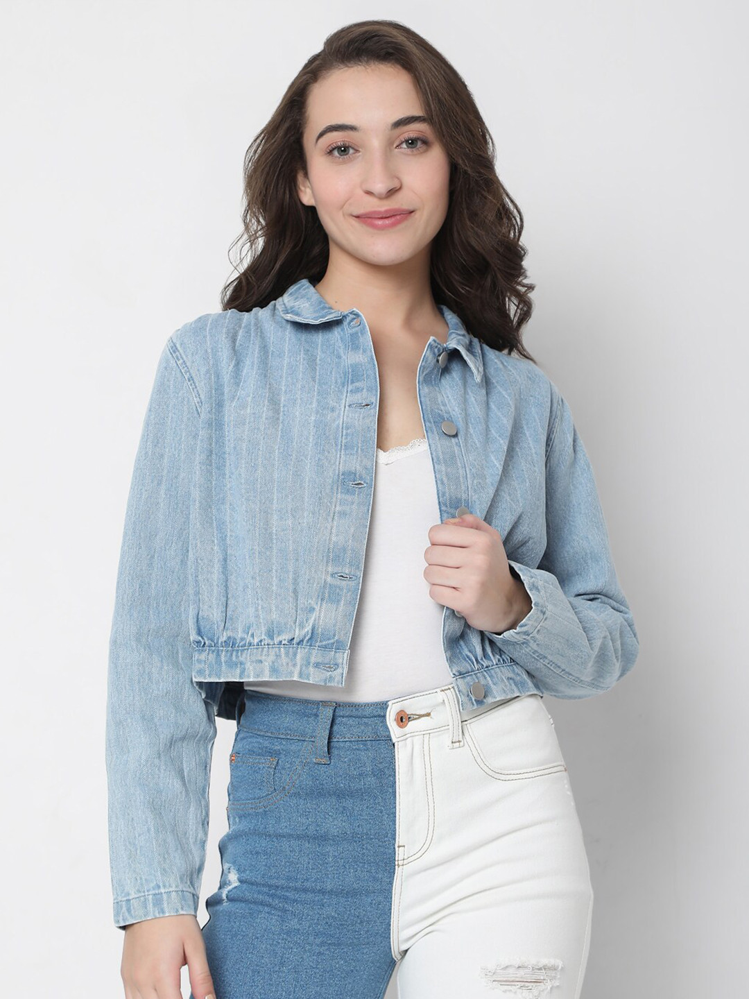 

Vero Moda Women Blue Faded Casual Shirt