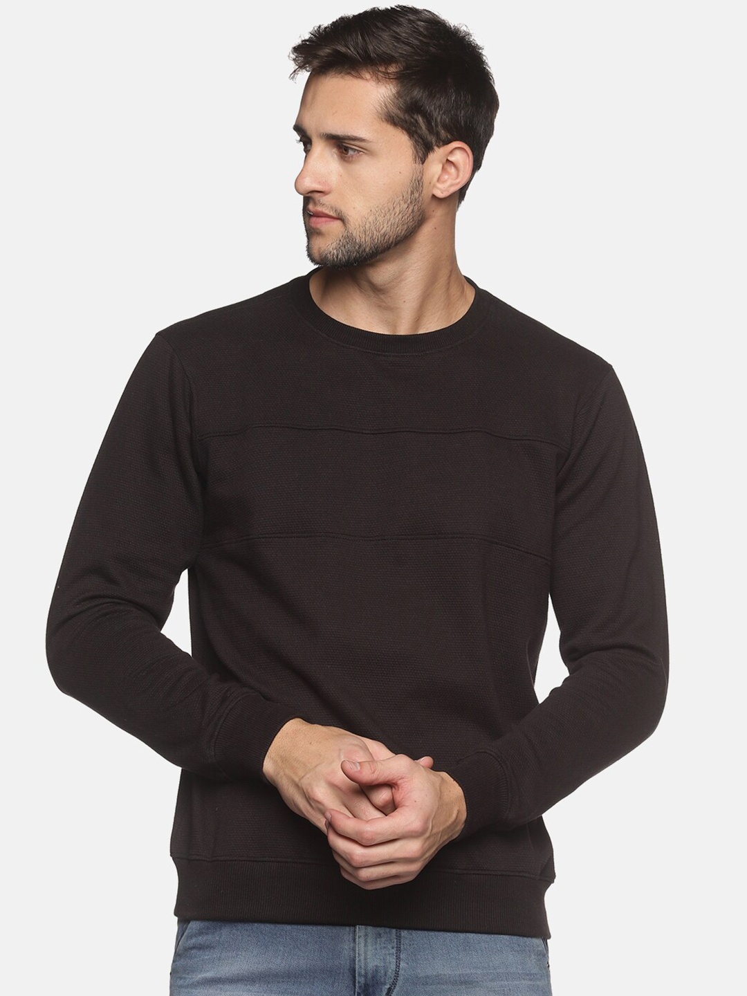 

THE BONTE Men Coffee Brown Solid Sweatshirt