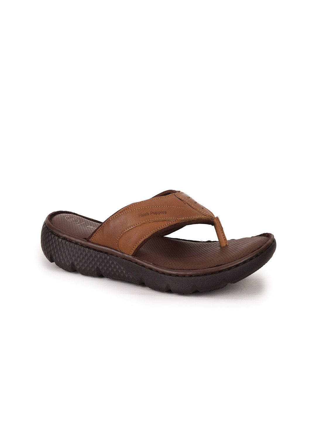 

Hush Puppies Men Brown Leather Comfort Sandals