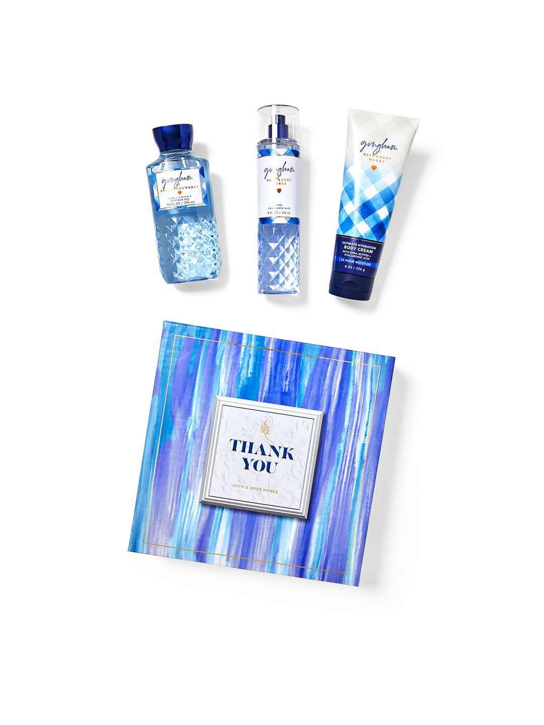 

Bath & Body Works Gingham Gift Box Set, Blue